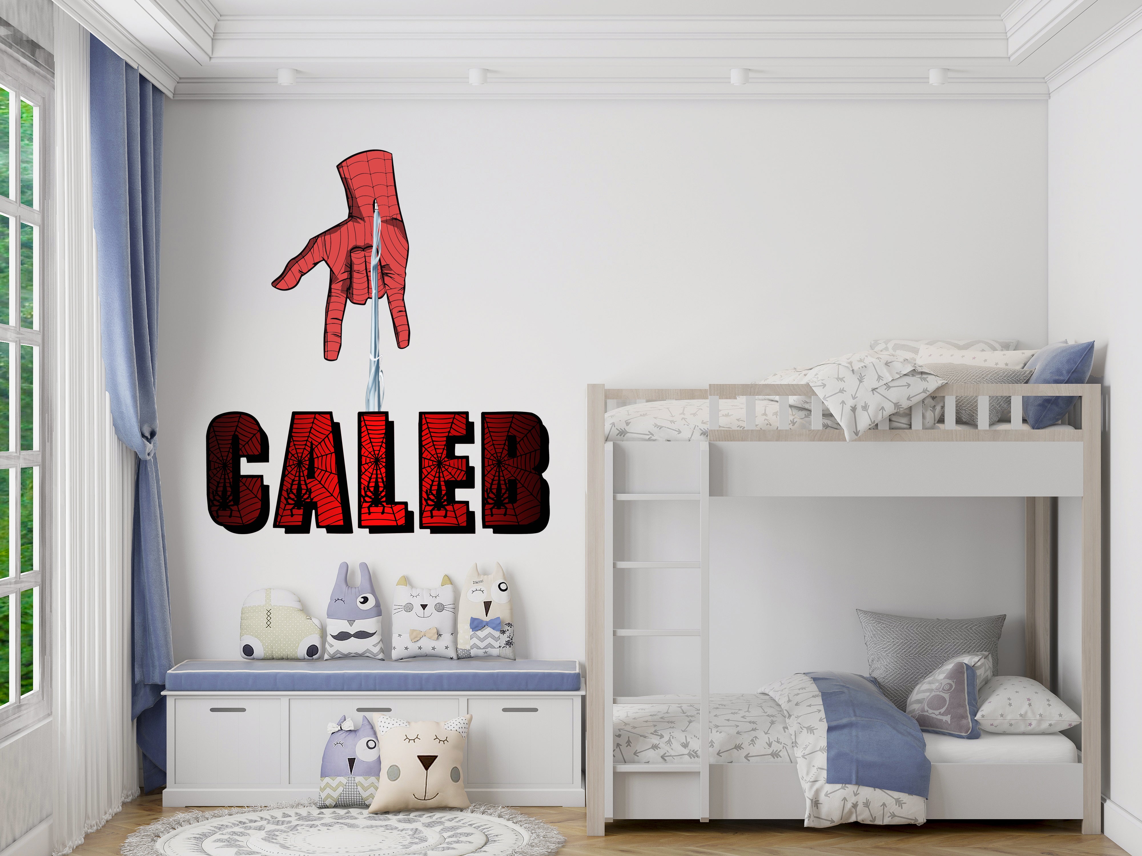 Spider Man Web Personalized Custom Name Wall Sticker Decal