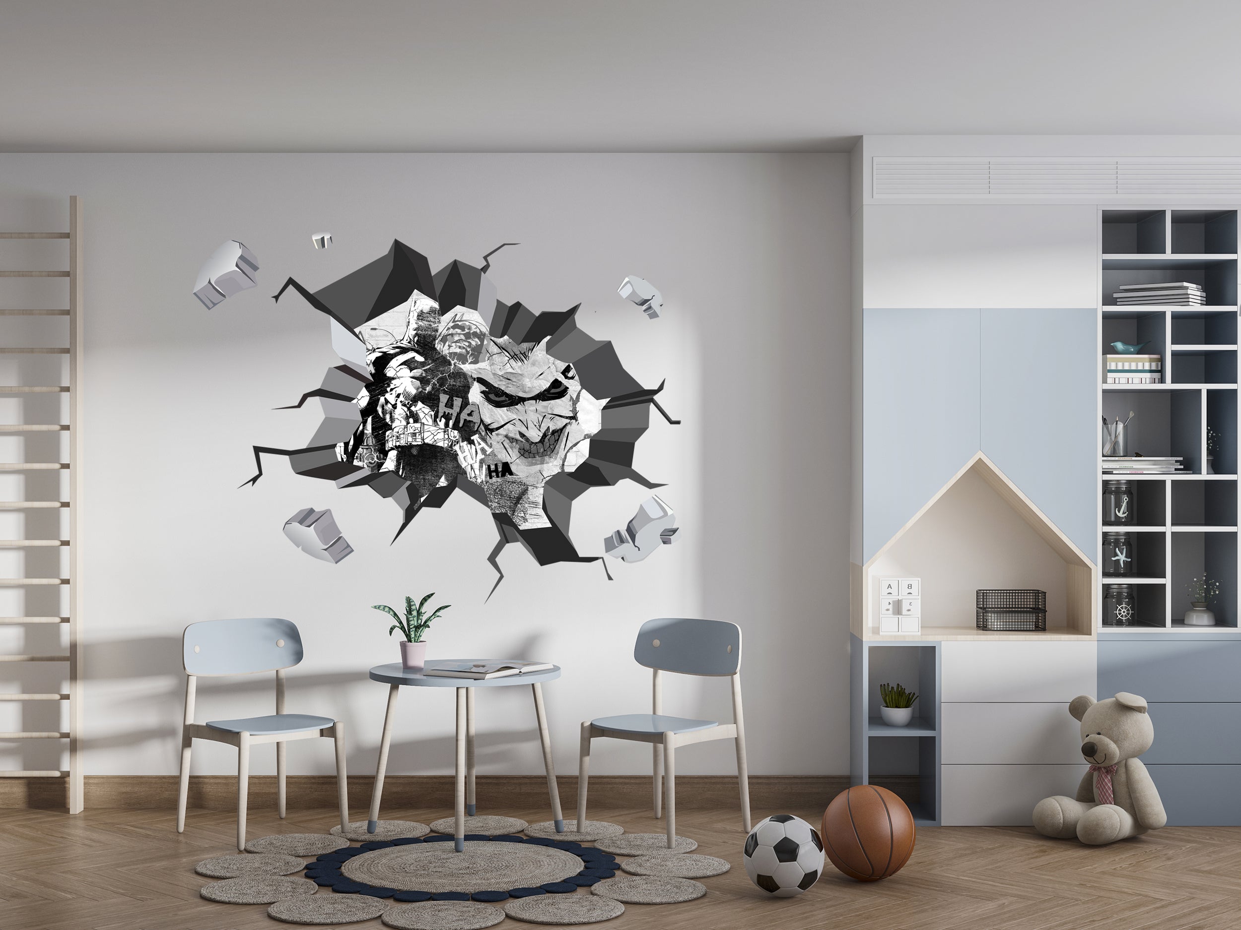 Joker, Batman, Dc Comics Cracked Hole Wall Sticker Decal Home Decor Art Mural