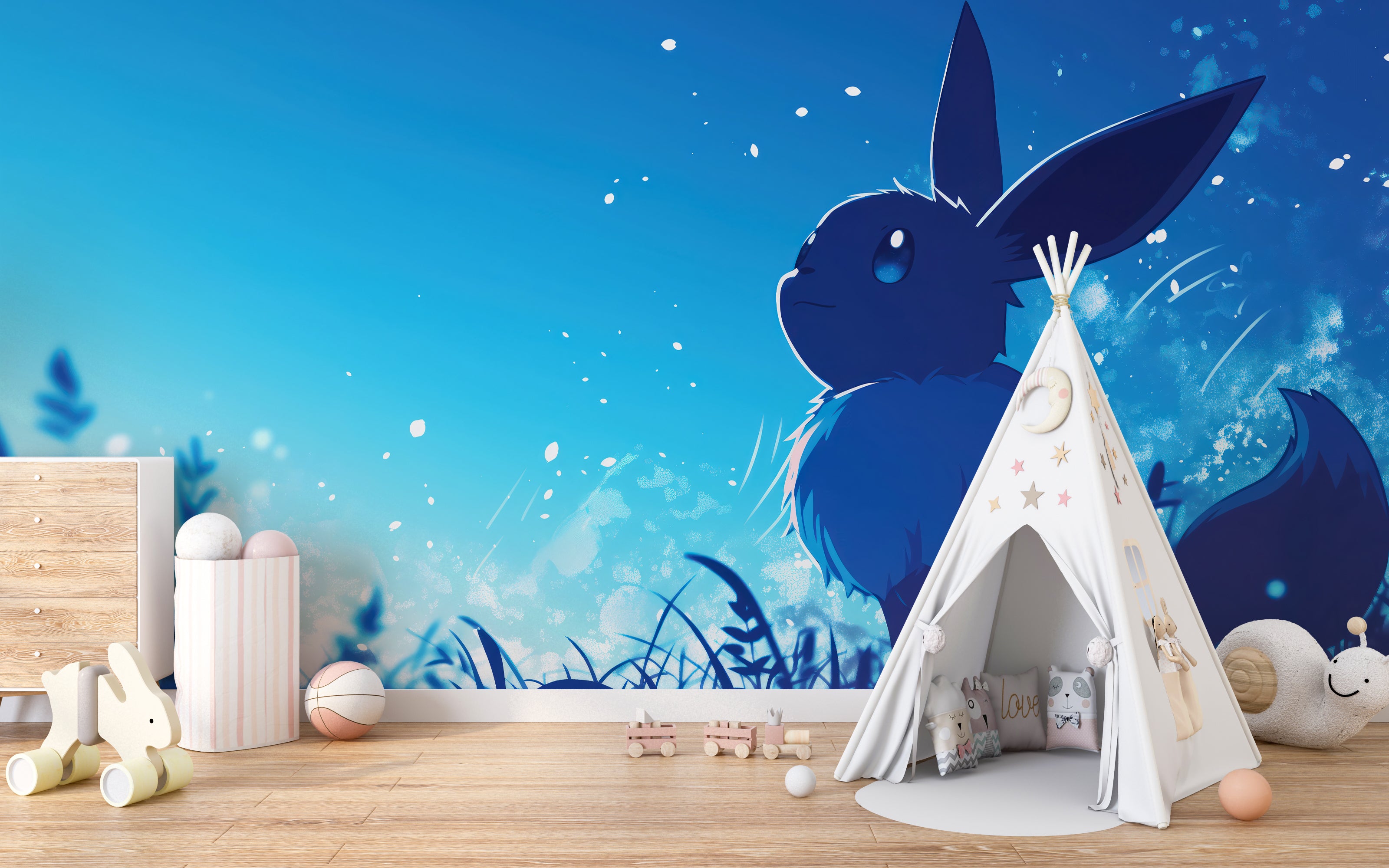 Pokemon Eeve Self-Adhesive Wallpaper Mural Home Wall Art Decor WP41