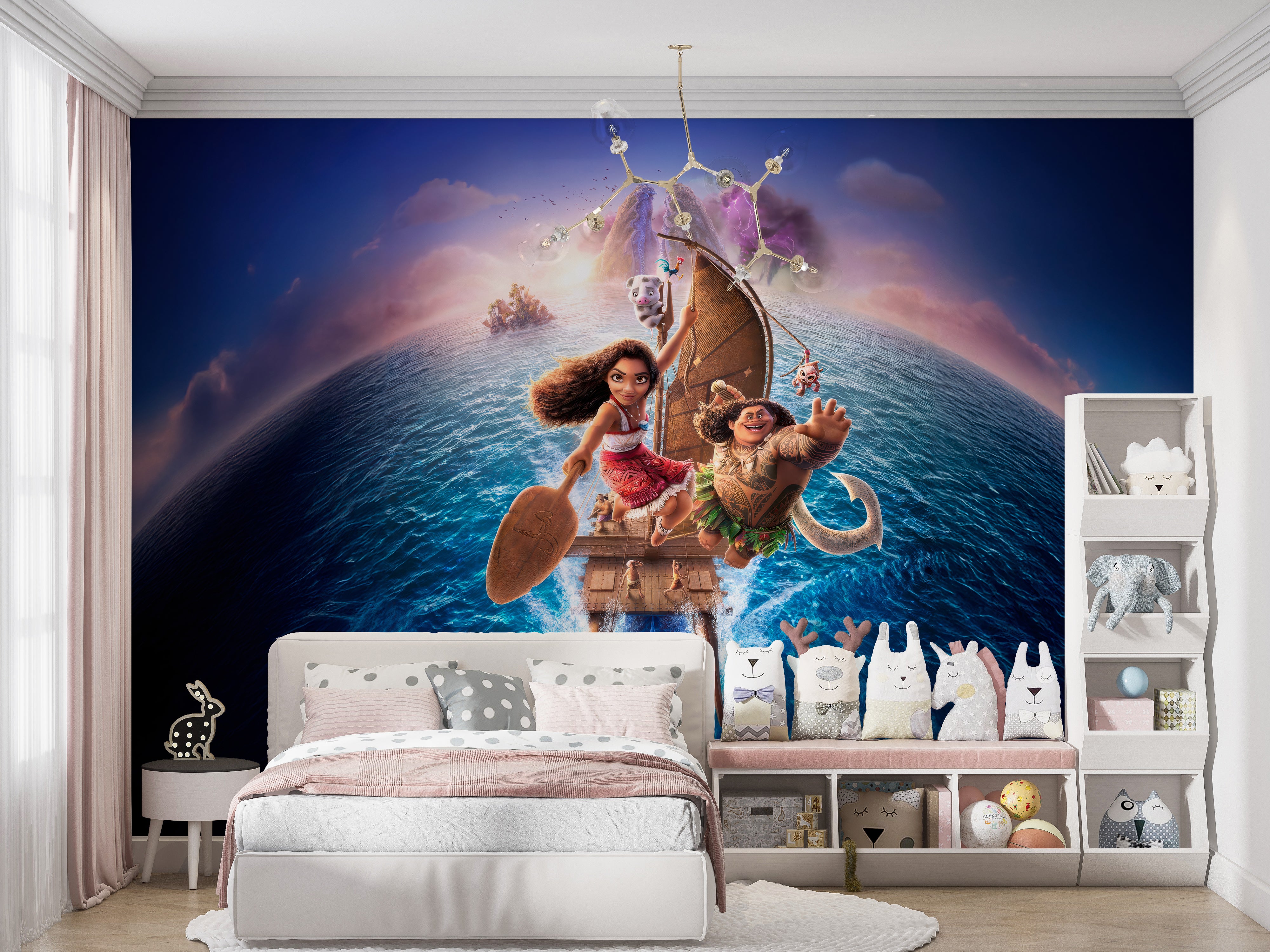 Moana Disney Princess Self-Adhesive Wallpaper Mural Home Wall Art Decor WP31