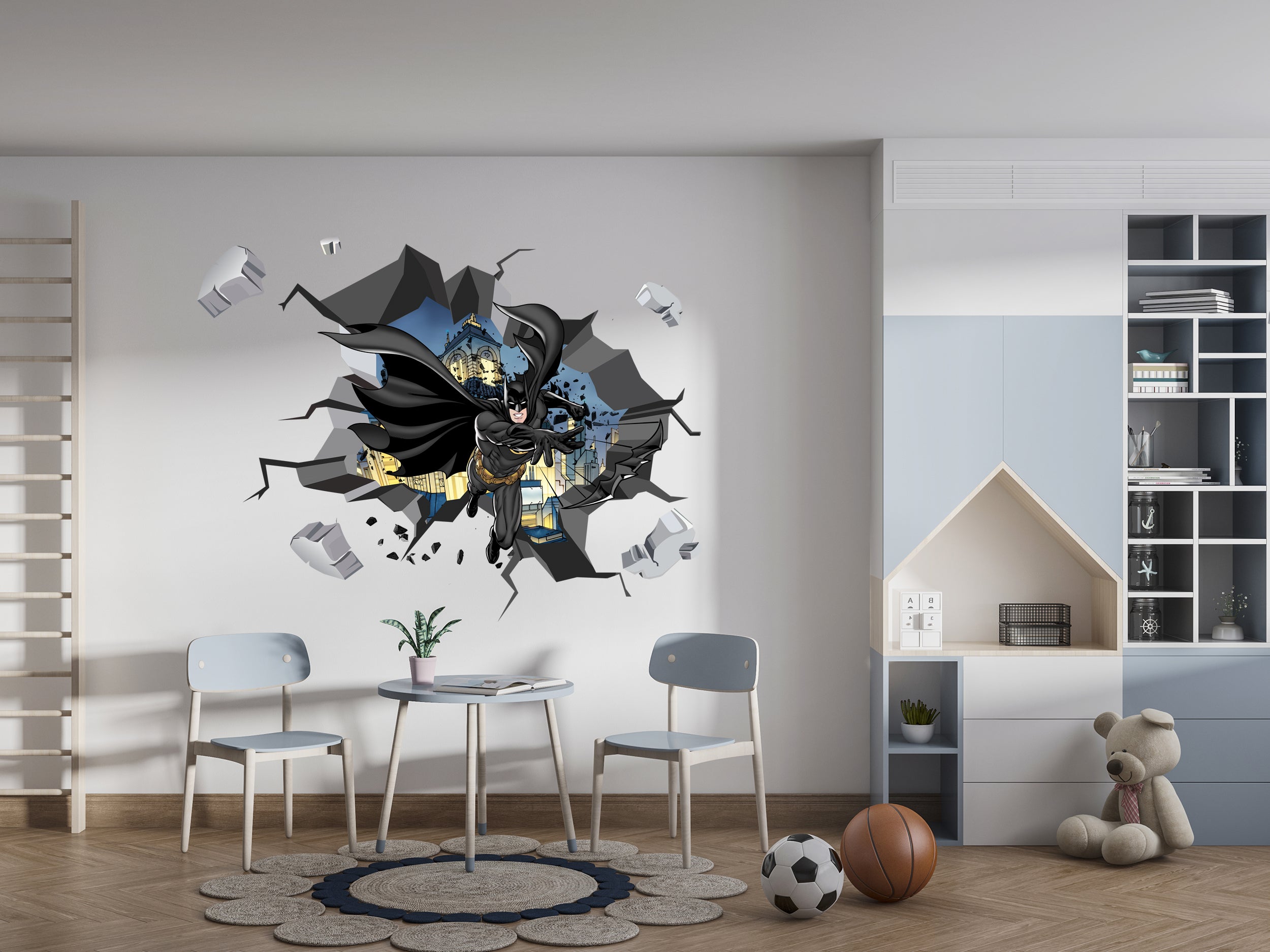 Batman, Dc Comics Cracked Hole Wall Sticker Decal Home Decor Art Mural