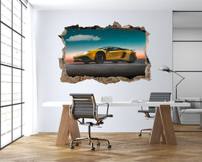 Lamborghini Aventador Sport Car 3D Hole in The Wall Effect Wall Decal Wall Sticker Art
