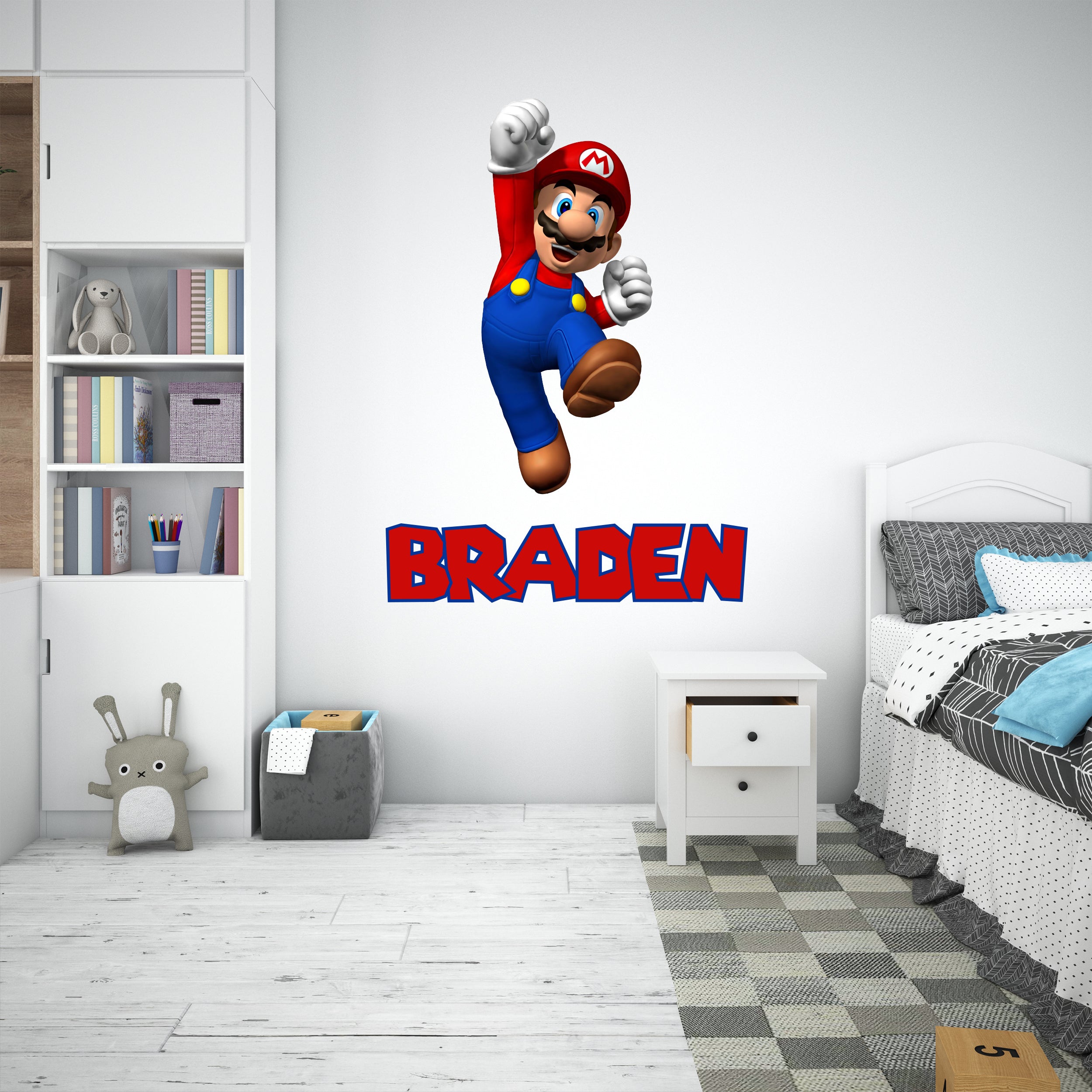 Super Mario Personalized Name Wall Sticker Removable Decal Custom Wall Art SMR38