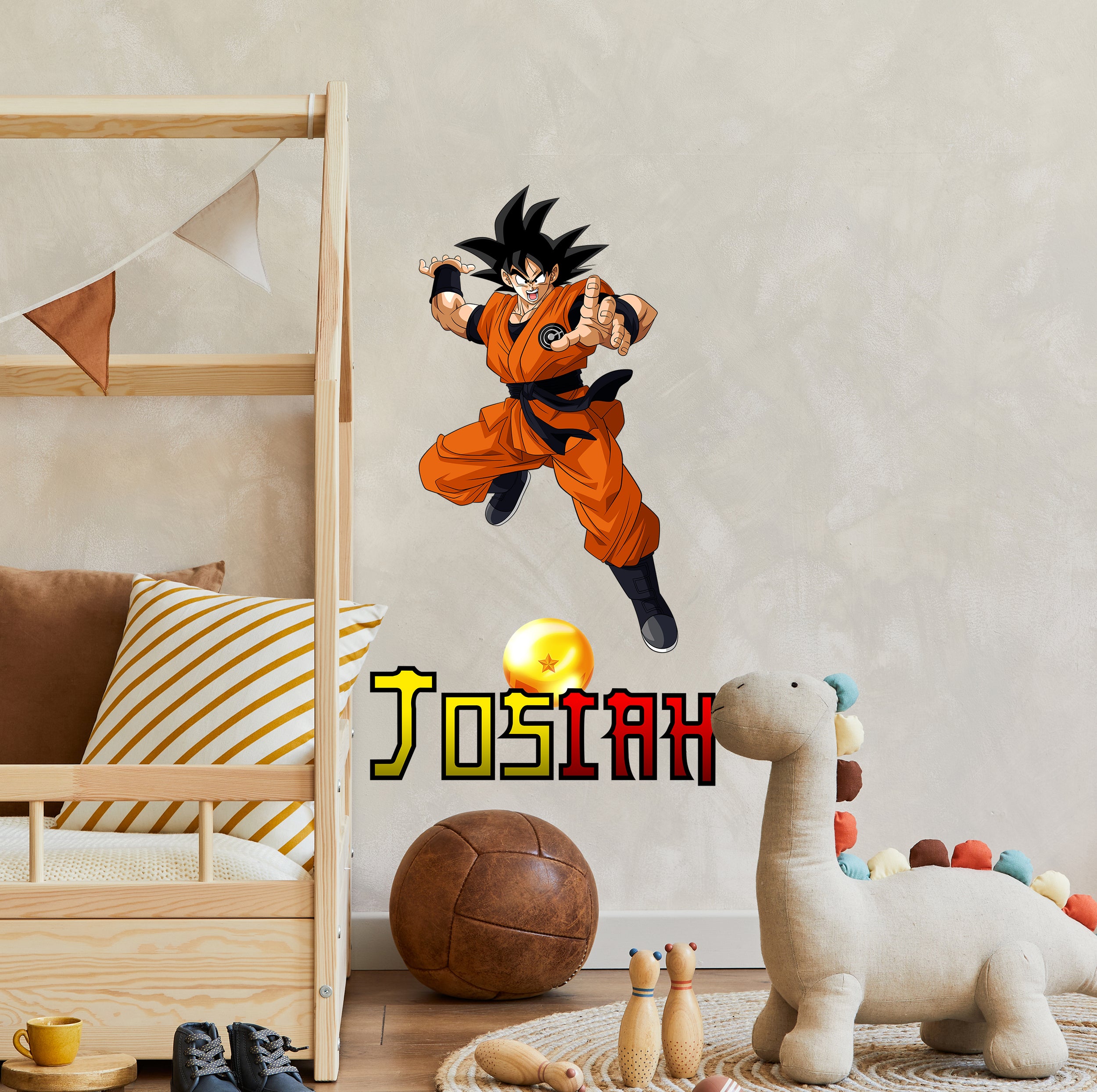 Dragon Ball Z Son Goku Personalized Name Wall Sticker Removable Decal Custom Wall Decor Art GMD25