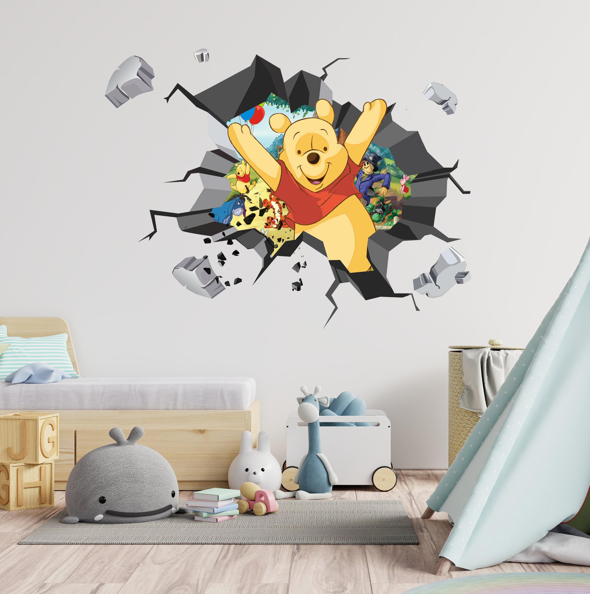 Winnie The Pooh Disney 3D Explosion Wall Sticker Decal Decor Mural Art WTP25