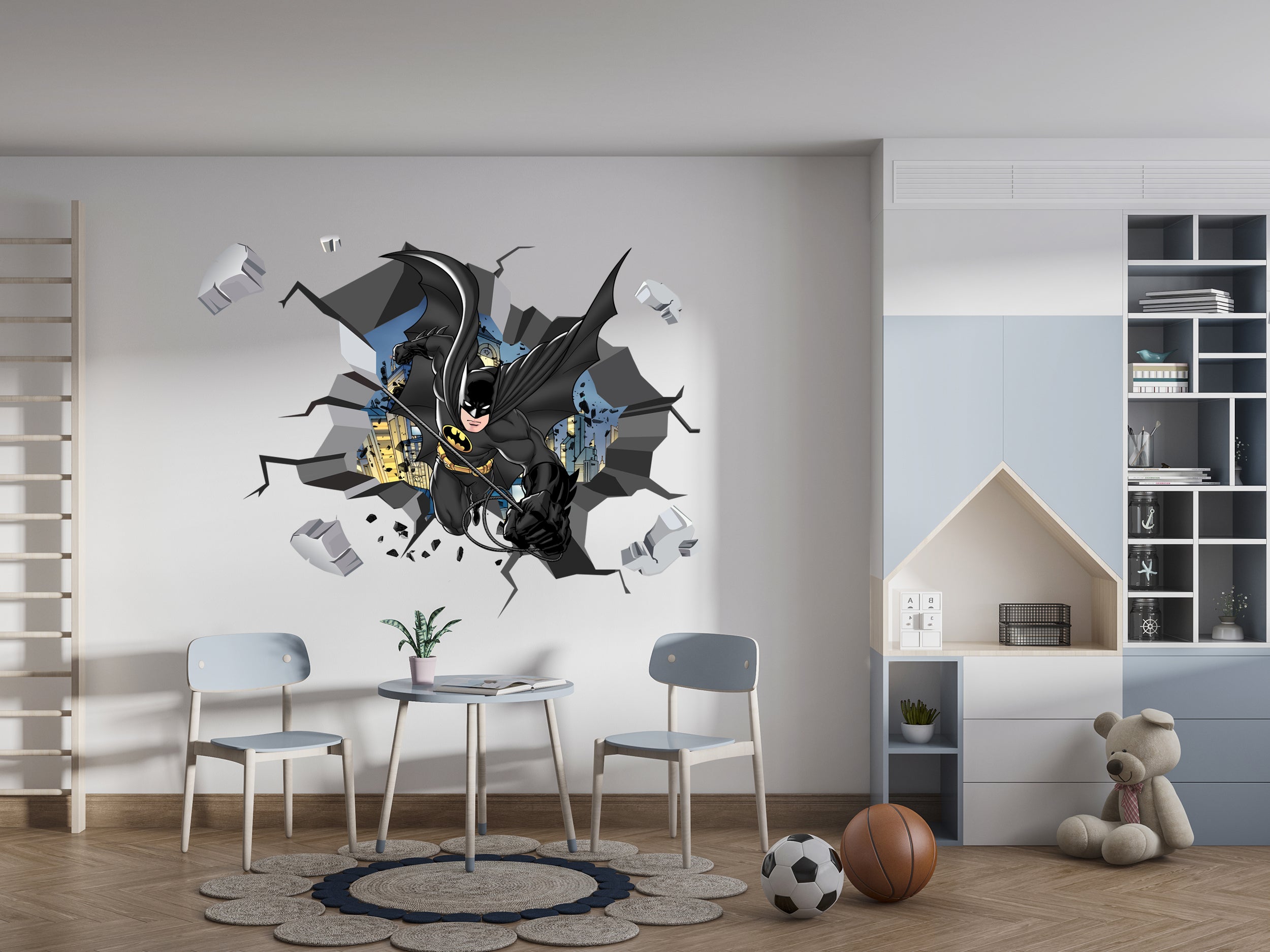 Batman, Dc Comics Cracked Hole Wall Sticker Decal Home Decor Art Mural