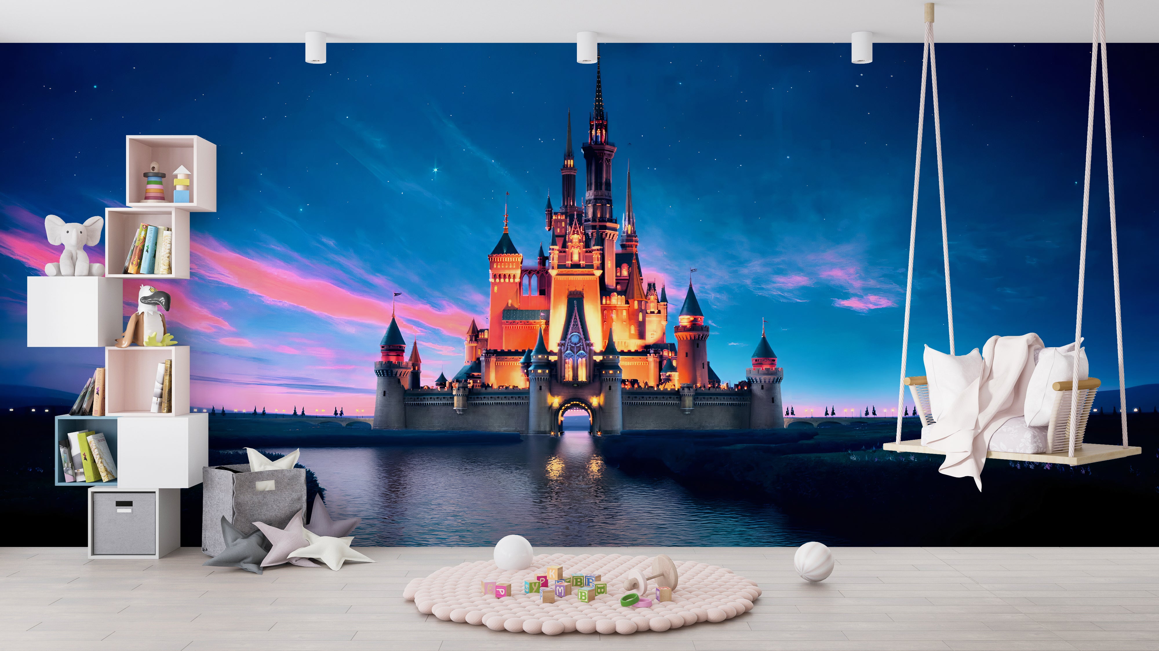 Disney Castle Self-Adhesive Removable Wallpaper Mural Home Wall Art Decor WP6