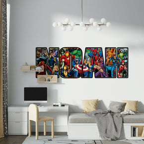 Marvel Superheroes Personalized Custom Name Wall Sticker Decal Vinyl Mural