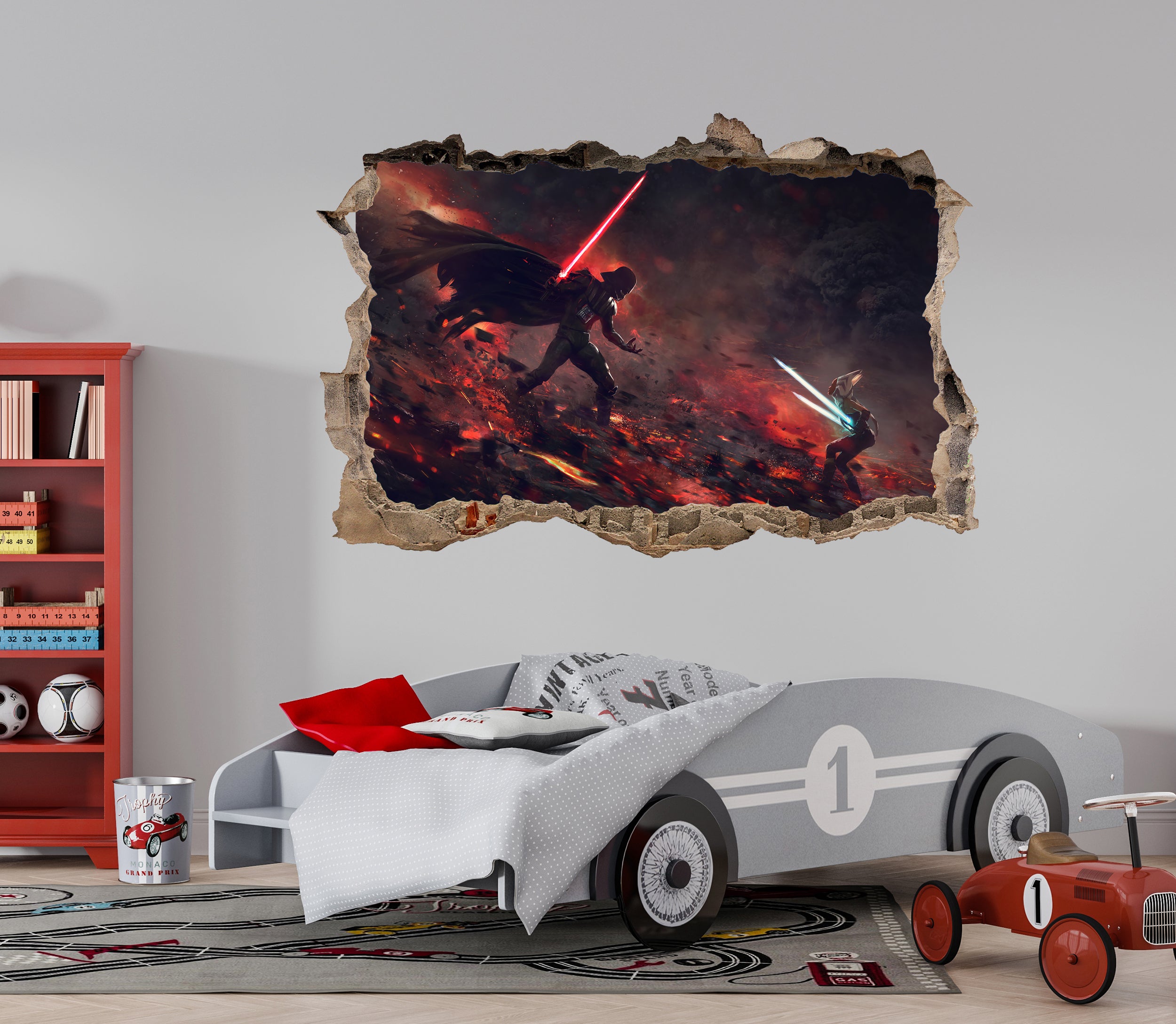 Star Wars Darth Vader Ahsoka Tano 3D Smashed Wall Decal Sticker Art Decor SW29