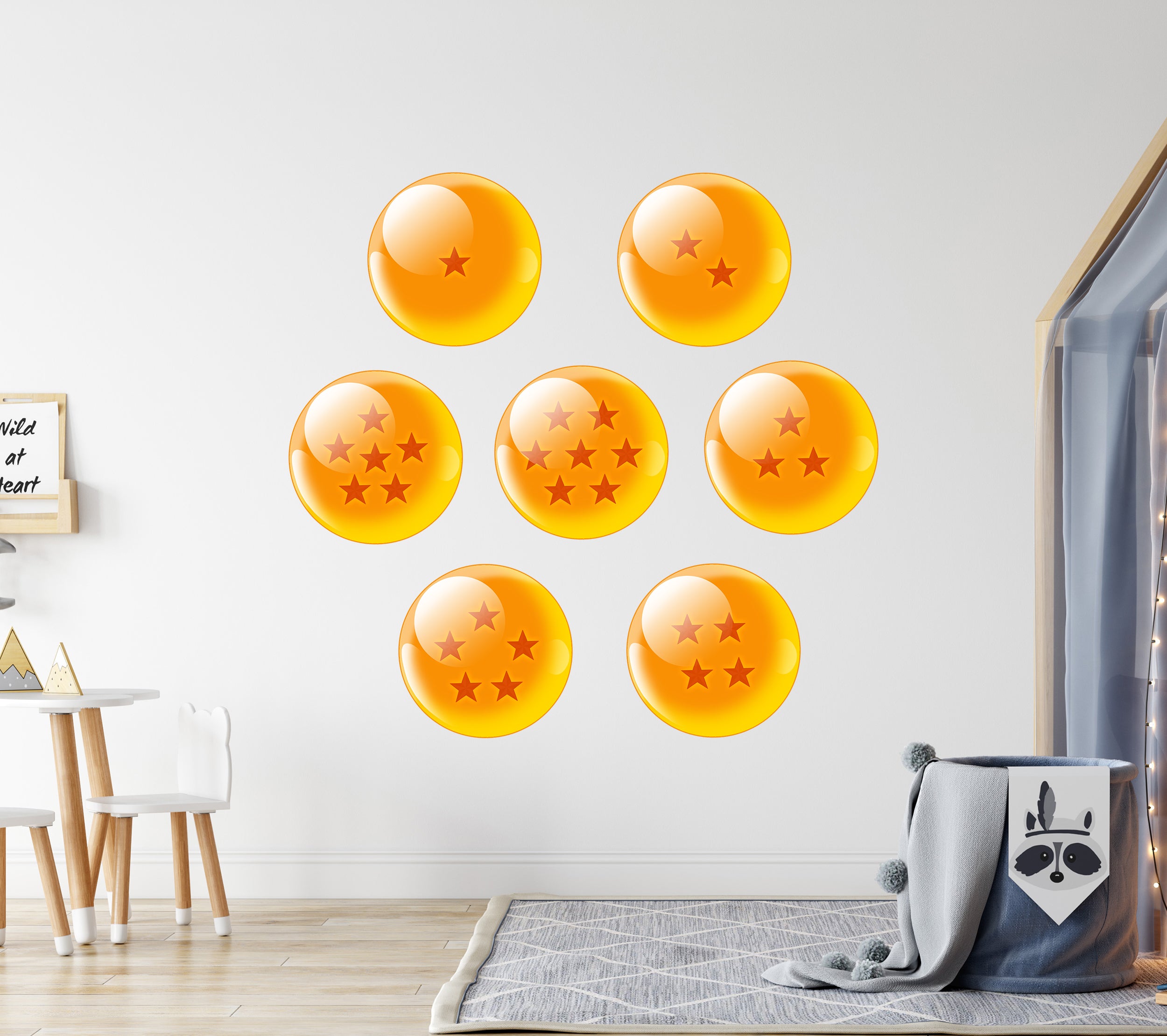 ALL 7 Dragon Balls Dragon Ball Z Wall Decal Wall Sticker Kids Room Wall Art Mural GMD30