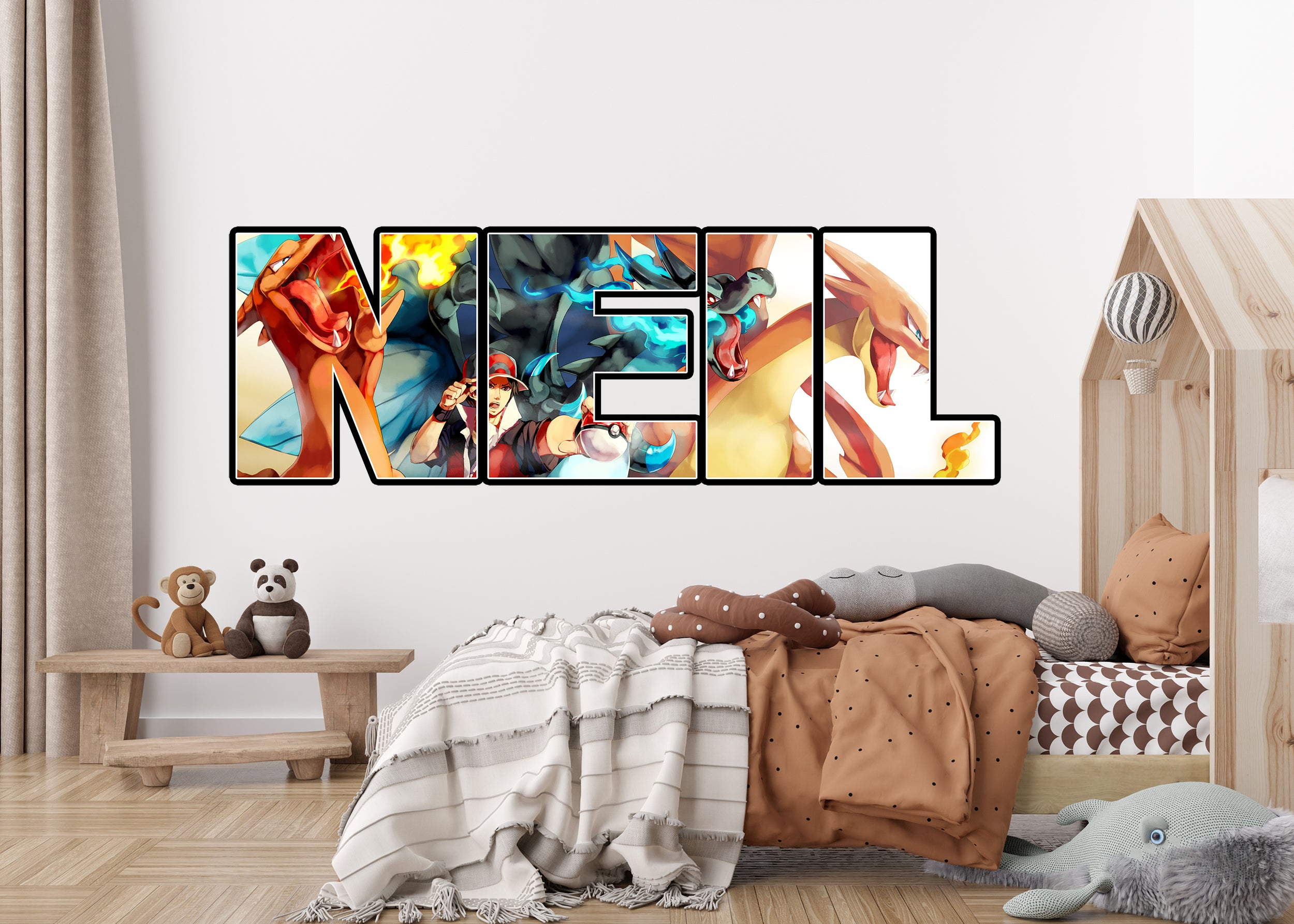 Charizard Pokemon Personalized Custom Name Wall Sticker Decal