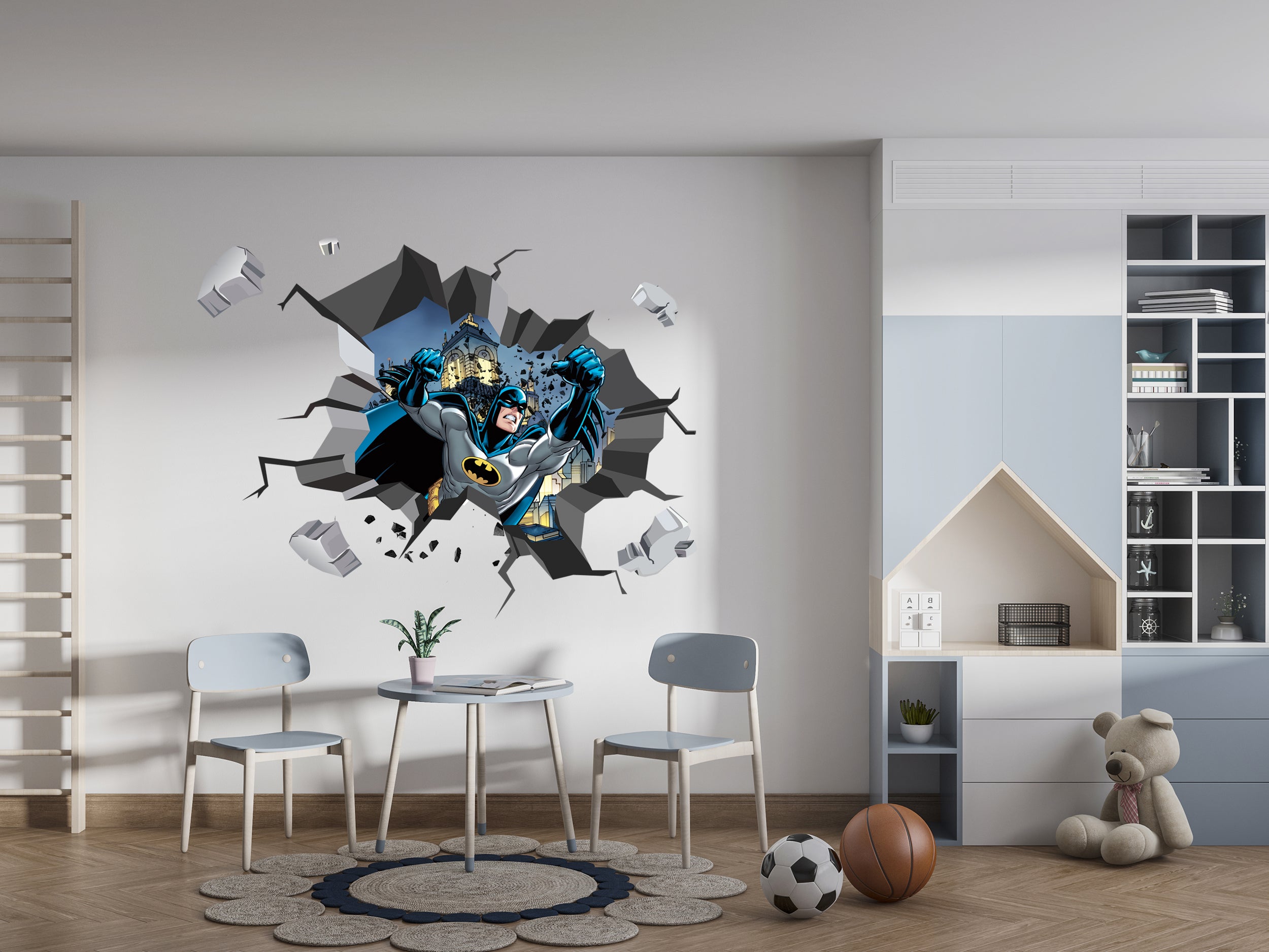 Batman, Dc Comics Cracked Hole Wall Sticker Decal Home Decor Art Mural