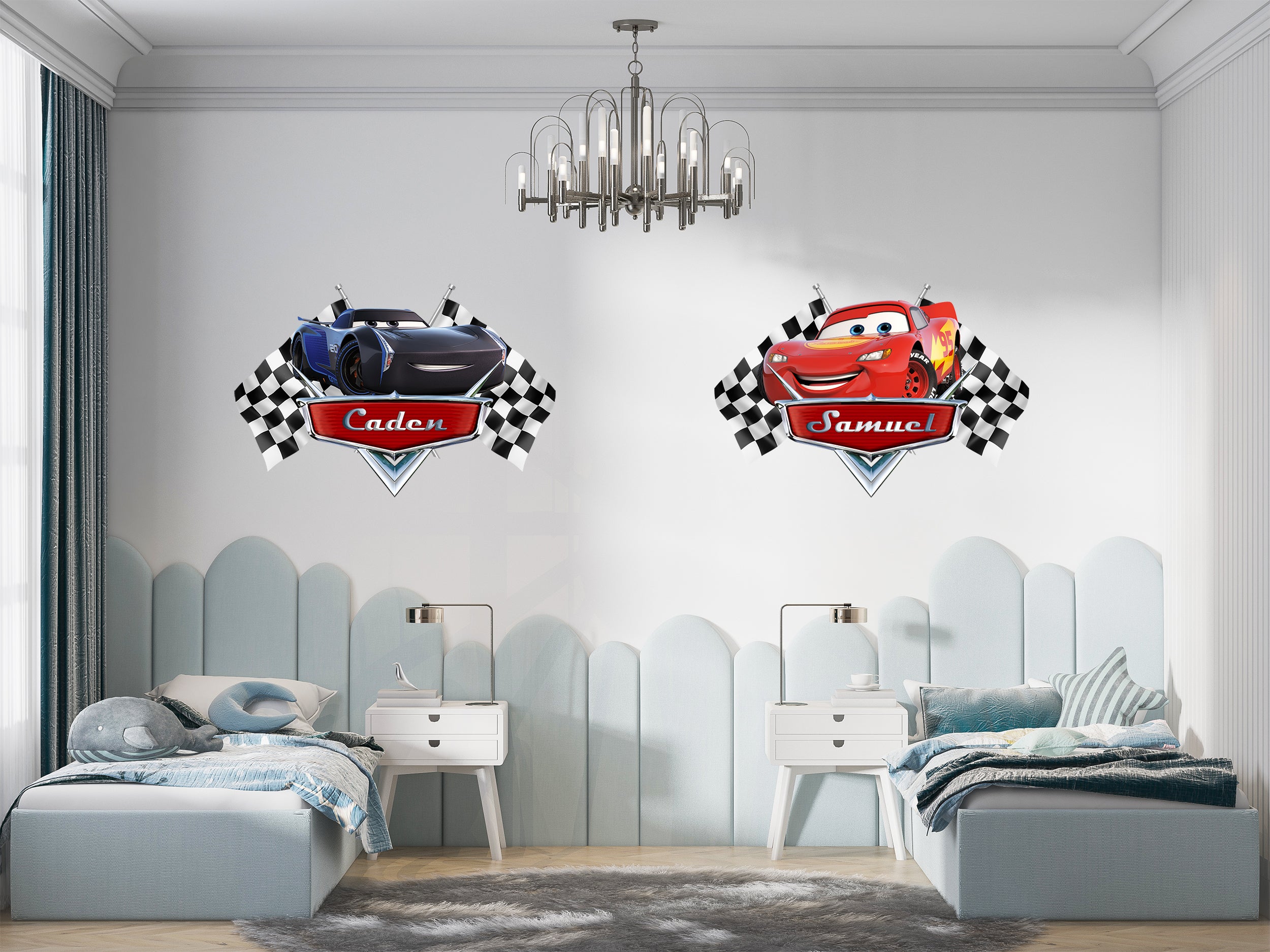 Disney Cars Lightning Mcqueen Personalized Name Wall Sticker Removable Decal Custom CMO09