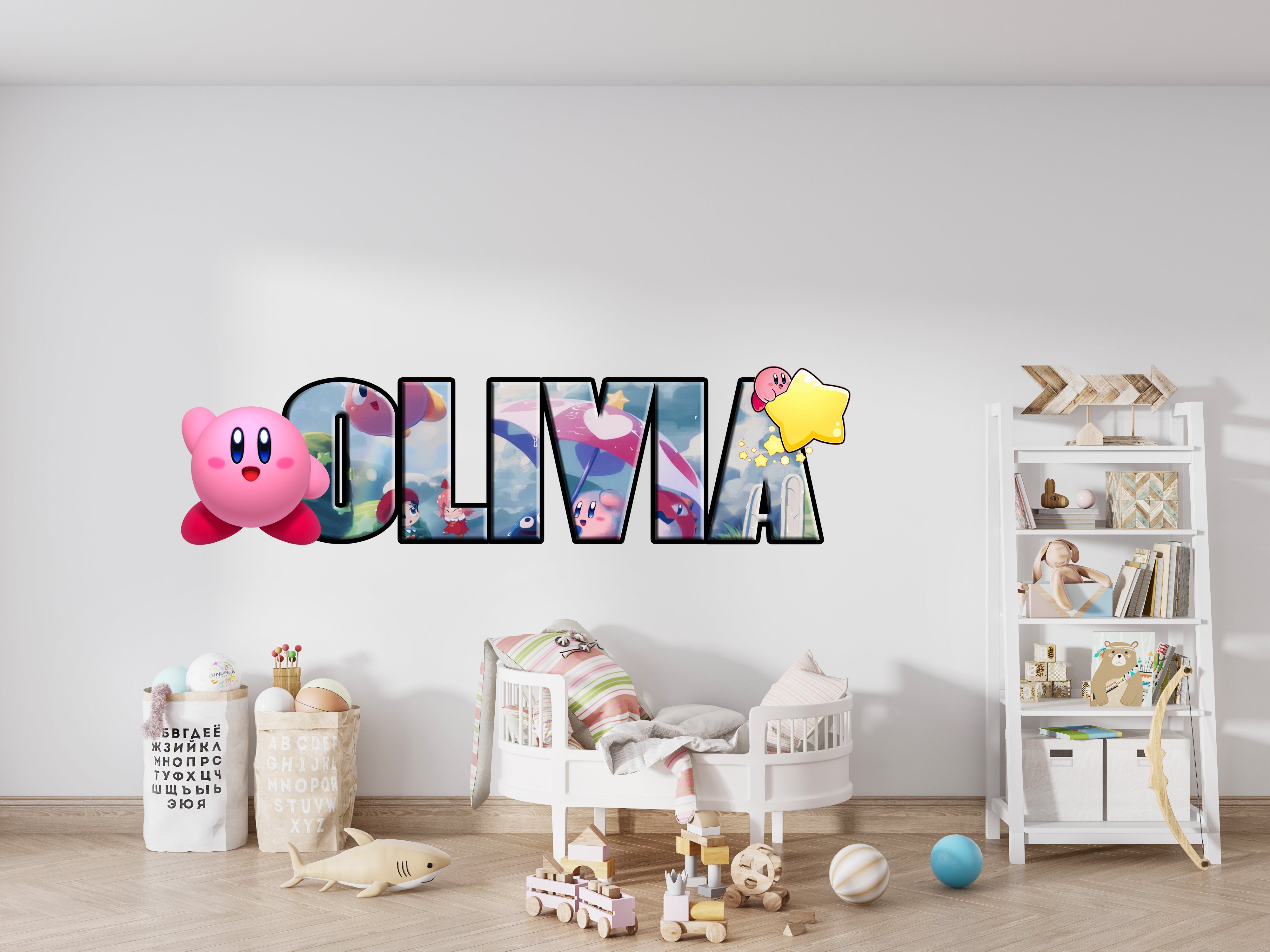 Kirby Personalized Custom Name Decal Wall Sticker Home Decor Art Mural Kids