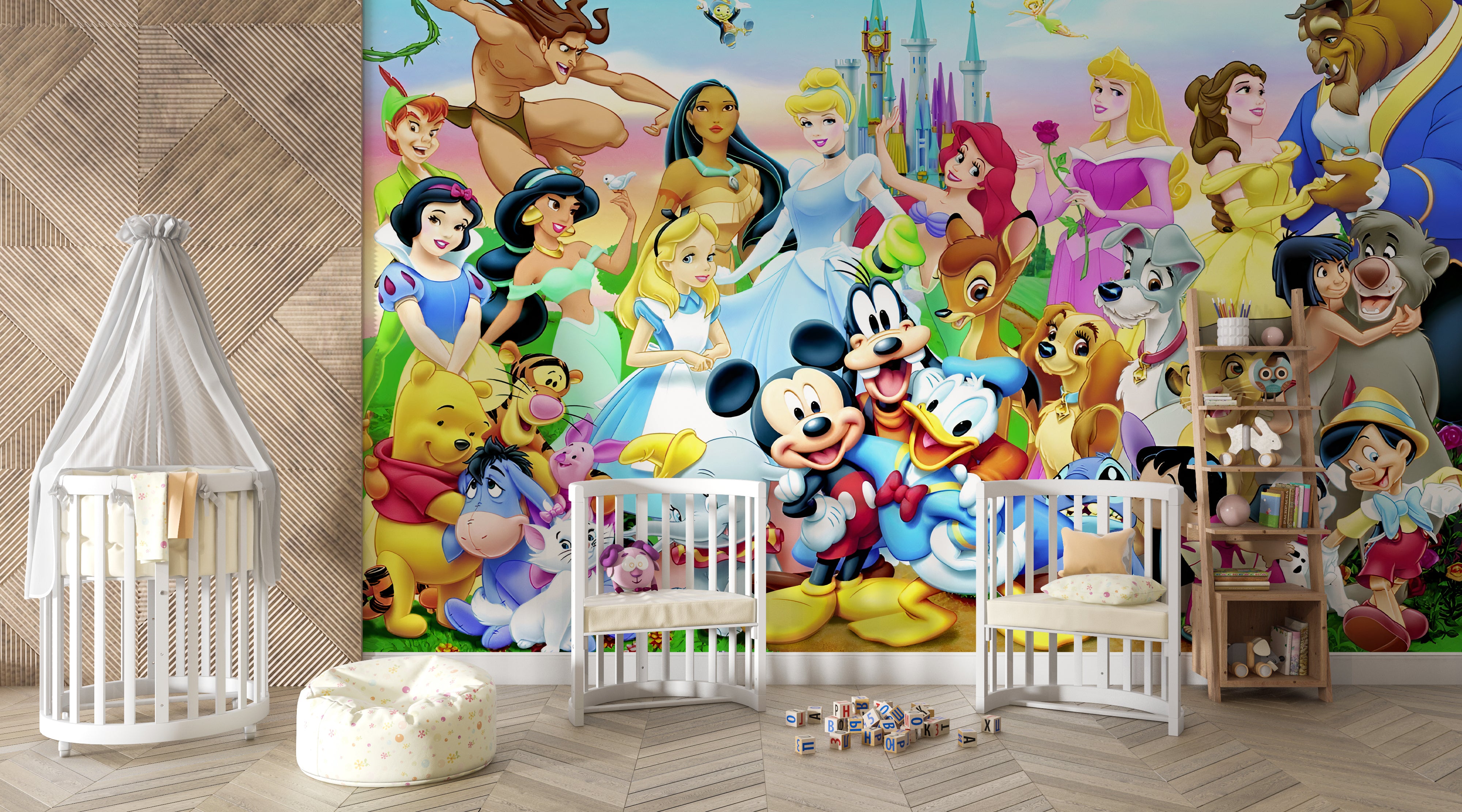 Disney Characters Self-Adhesive Wallpaper Mural Home Wall Art Decor WP8