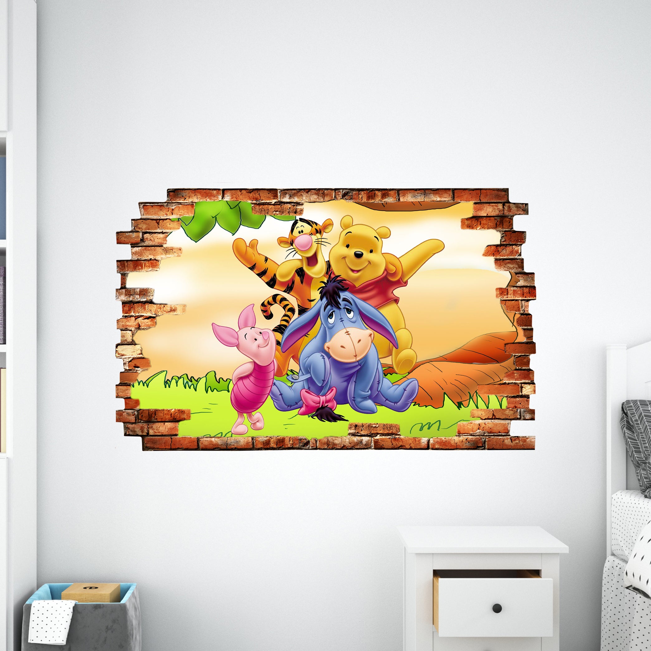 Winnie The Pooh 3D Smashed Wall Decal Removable Sticker Art Decor WTP28