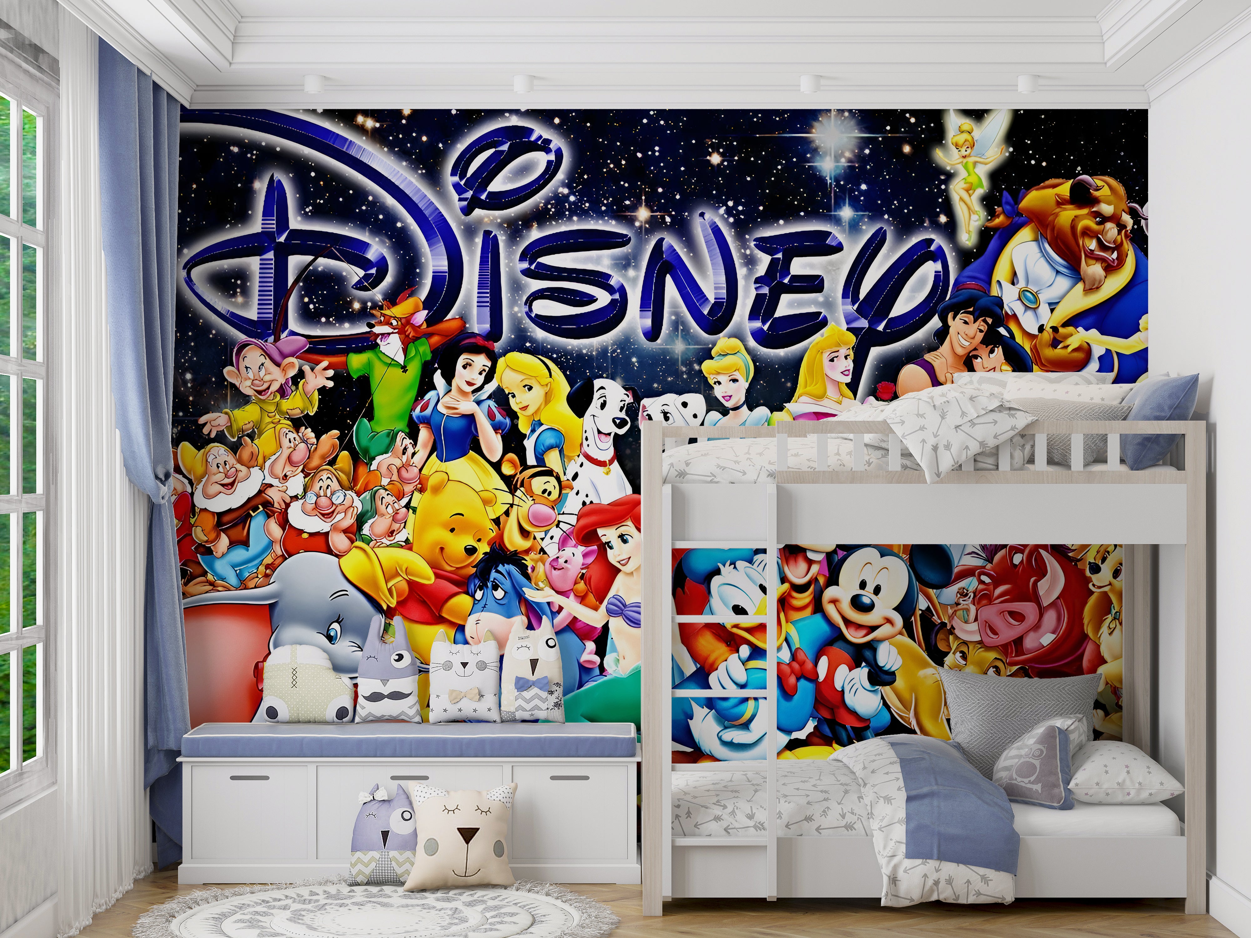 Disney Characters Self-Adhesive Wallpaper Mural Home Wall Art Decor WP30