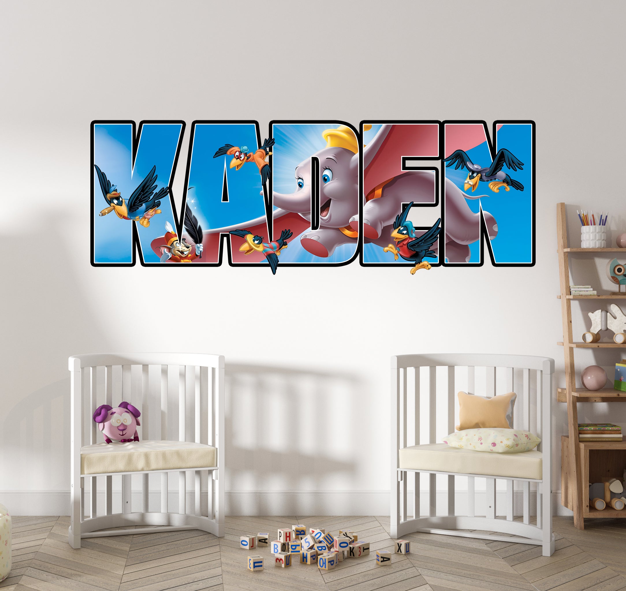 Dumbo Disney Personalized Name Wall Sticker Removable Decal Custom Decor Art MDB02