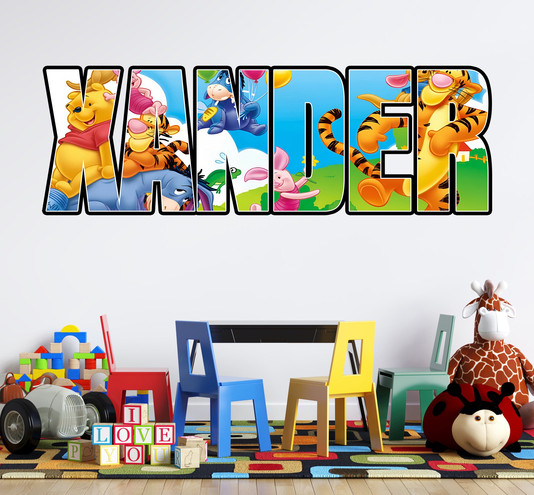 Winnie The Poog Disney Personalized Name Wall Sticker Decal Custom Decor Art WTP29