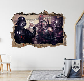 Star Wars Darth Vader Boba Fett 3D Smashed Wall Decal Sticker Art Decor SW30