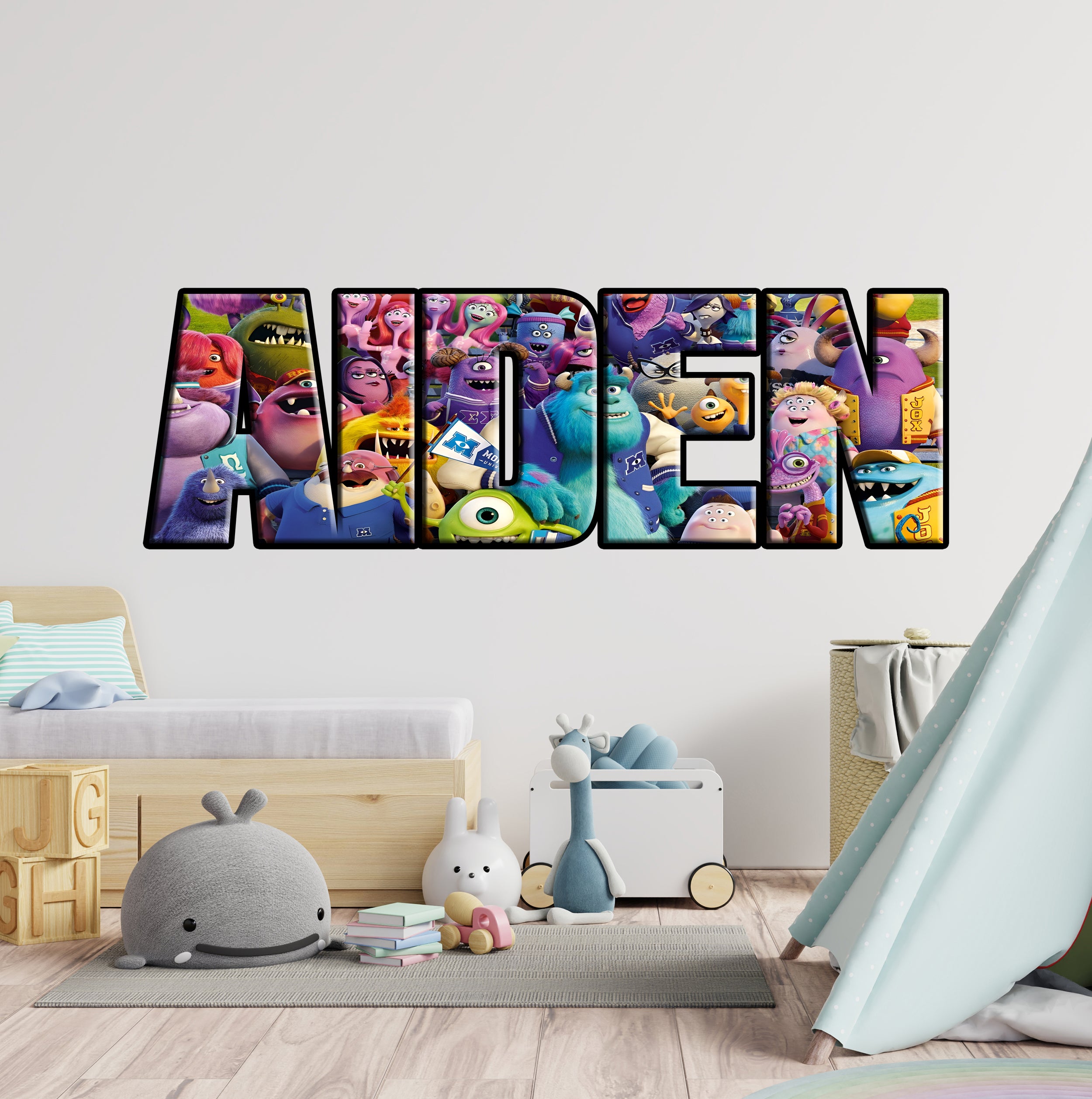 Monsters Inc Disney Personalized Name Wall Sticker Removable Decal Custom Decor Art MIC02