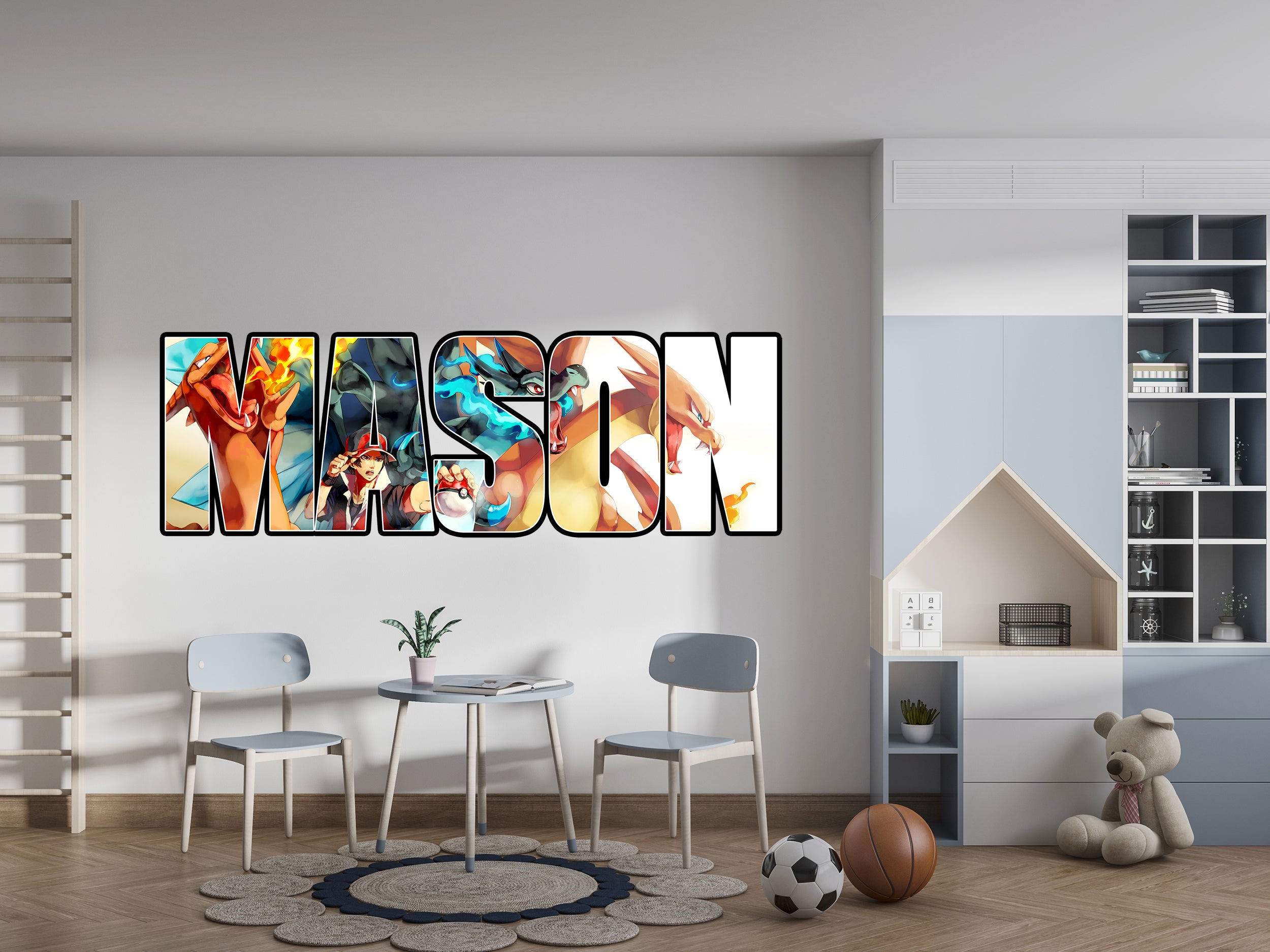 Charizard Pokemon Personalized Custom Name Wall Sticker Decal