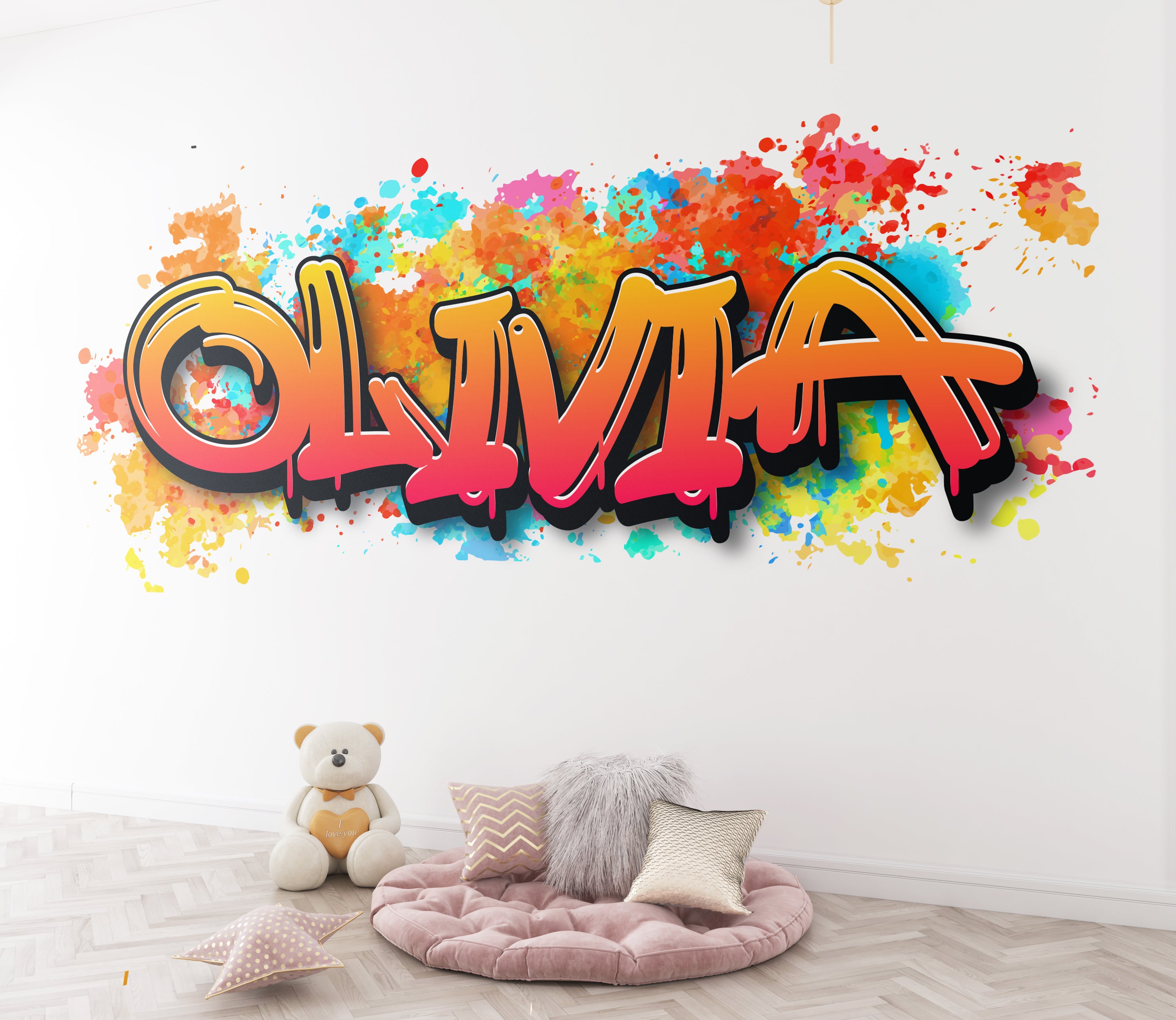 Ink Splatter Custom Personalized Name Wall Sticker Decal Home Decor Art Mural