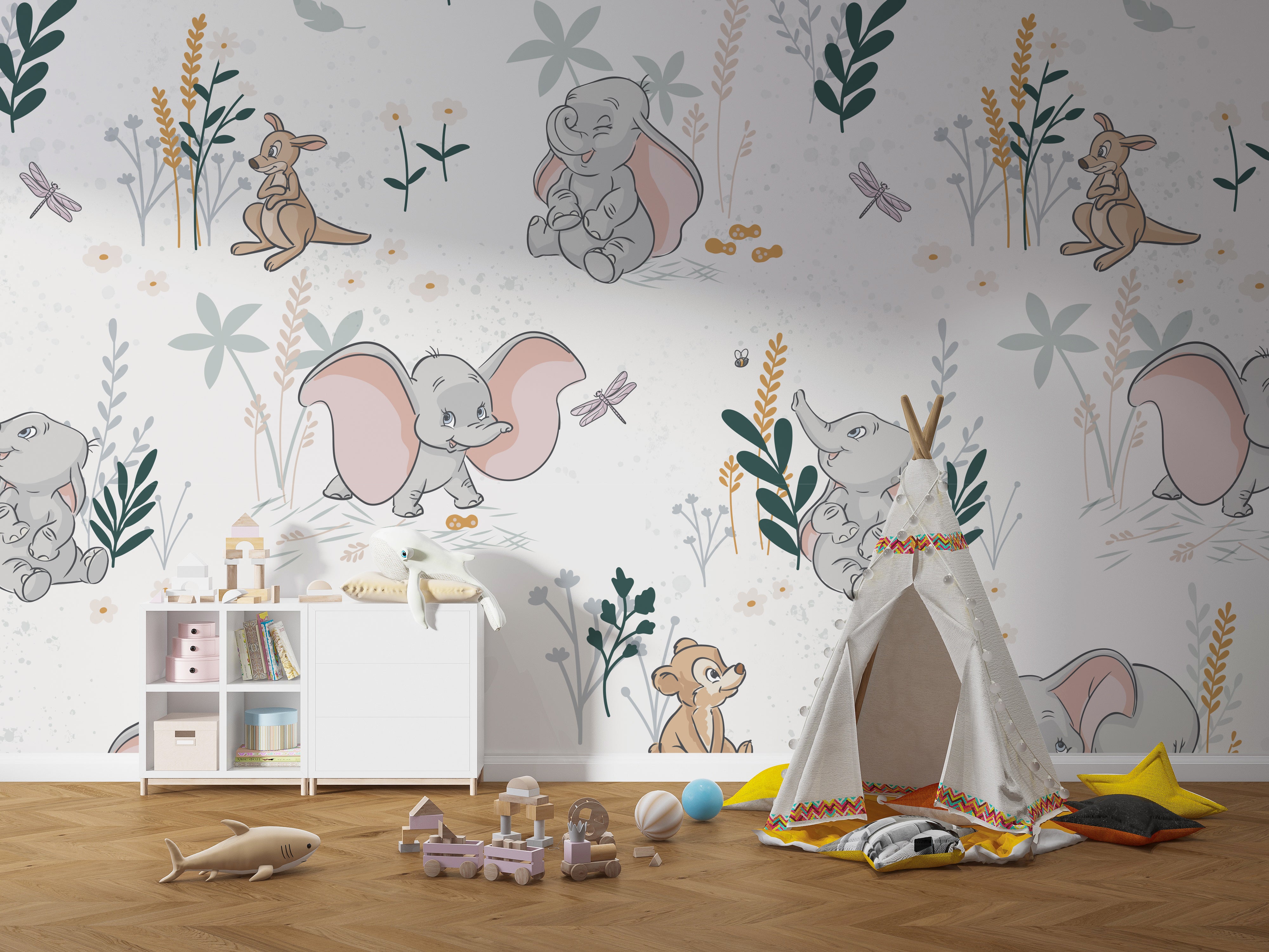 Dumbo Disney Woven Self-Adhesive Removable Wallpaper Modern Mural