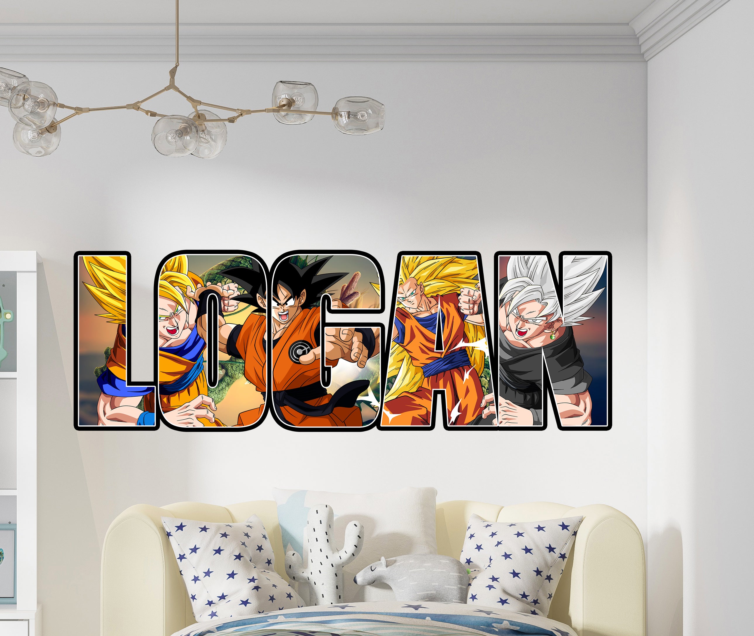 Son Goku Dragon Ball Z Personalized Custom Name Wall Sticker Decal GMD52