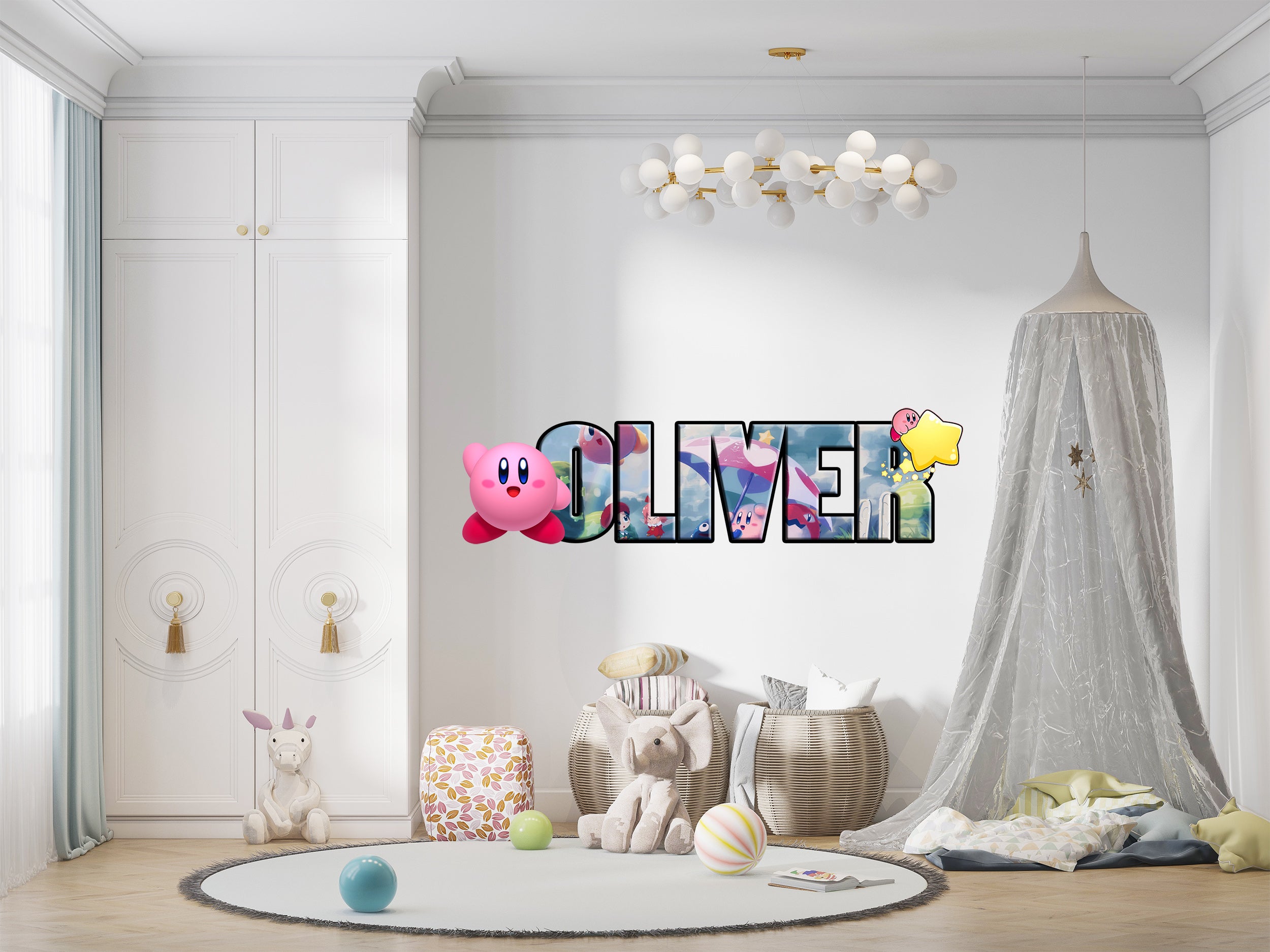 Kirby Personalized Custom Name Decal Wall Sticker Home Decor Art Mural Kids