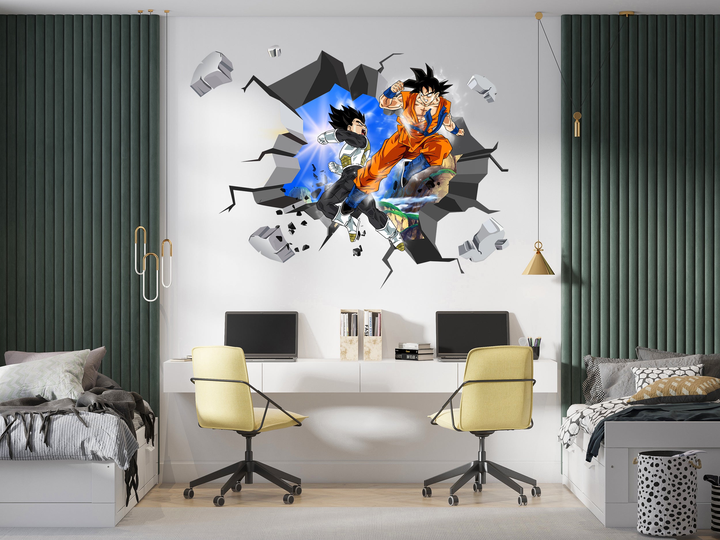 Dragon Ball Z 3D WALL EXPLOSION Decal Wall Sticker Decor Art