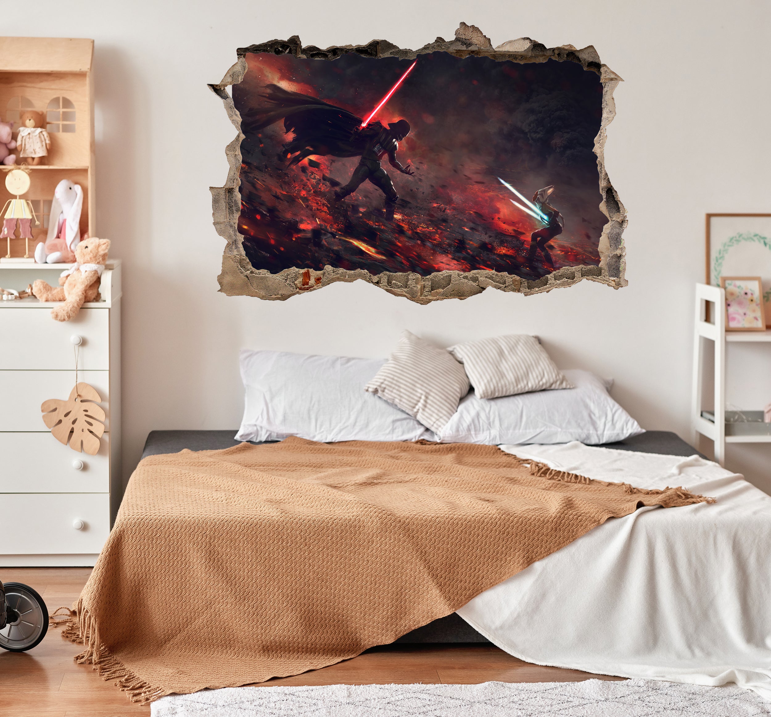 Star Wars Darth Vader Ahsoka Tano 3D Smashed Wall Decal Sticker Art Decor SW29