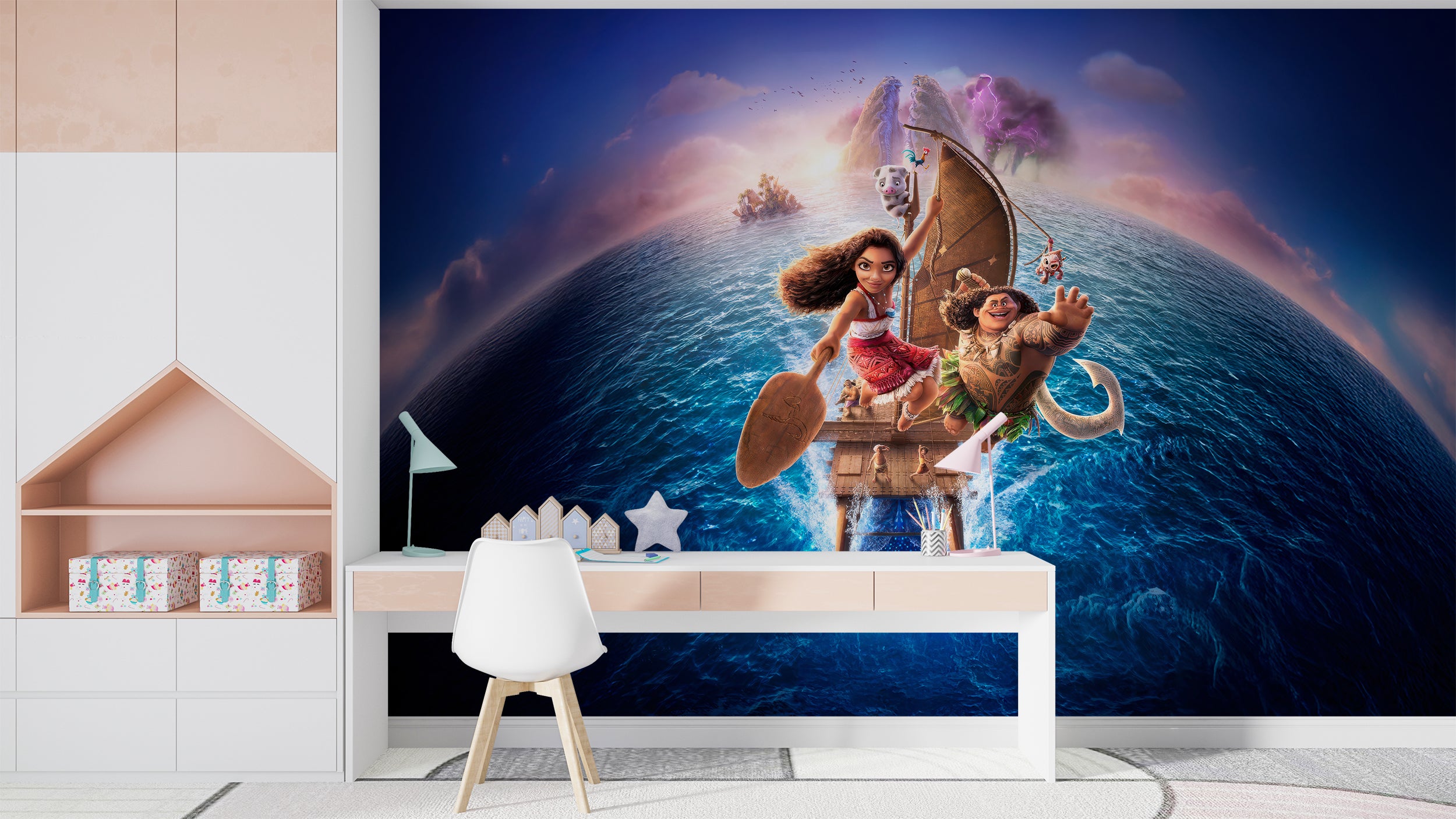 Moana Disney Princess Self-Adhesive Wallpaper Mural Home Wall Art Decor WP31