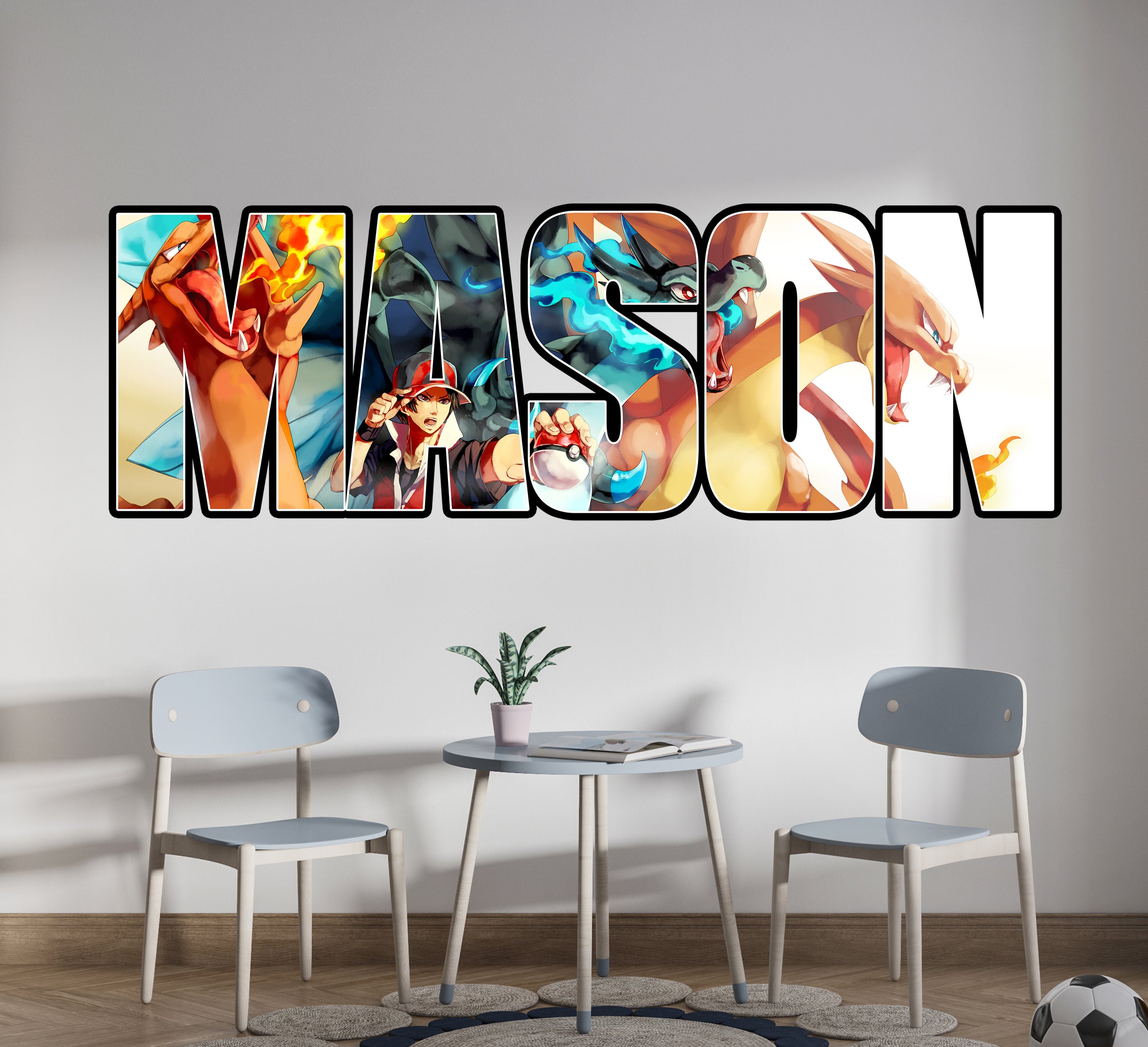 Charizard Pokemon Personalized Custom Name Wall Sticker Decal