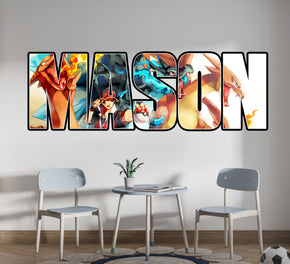 Charizard Pokemon Personalized Custom Name Wall Sticker Decal