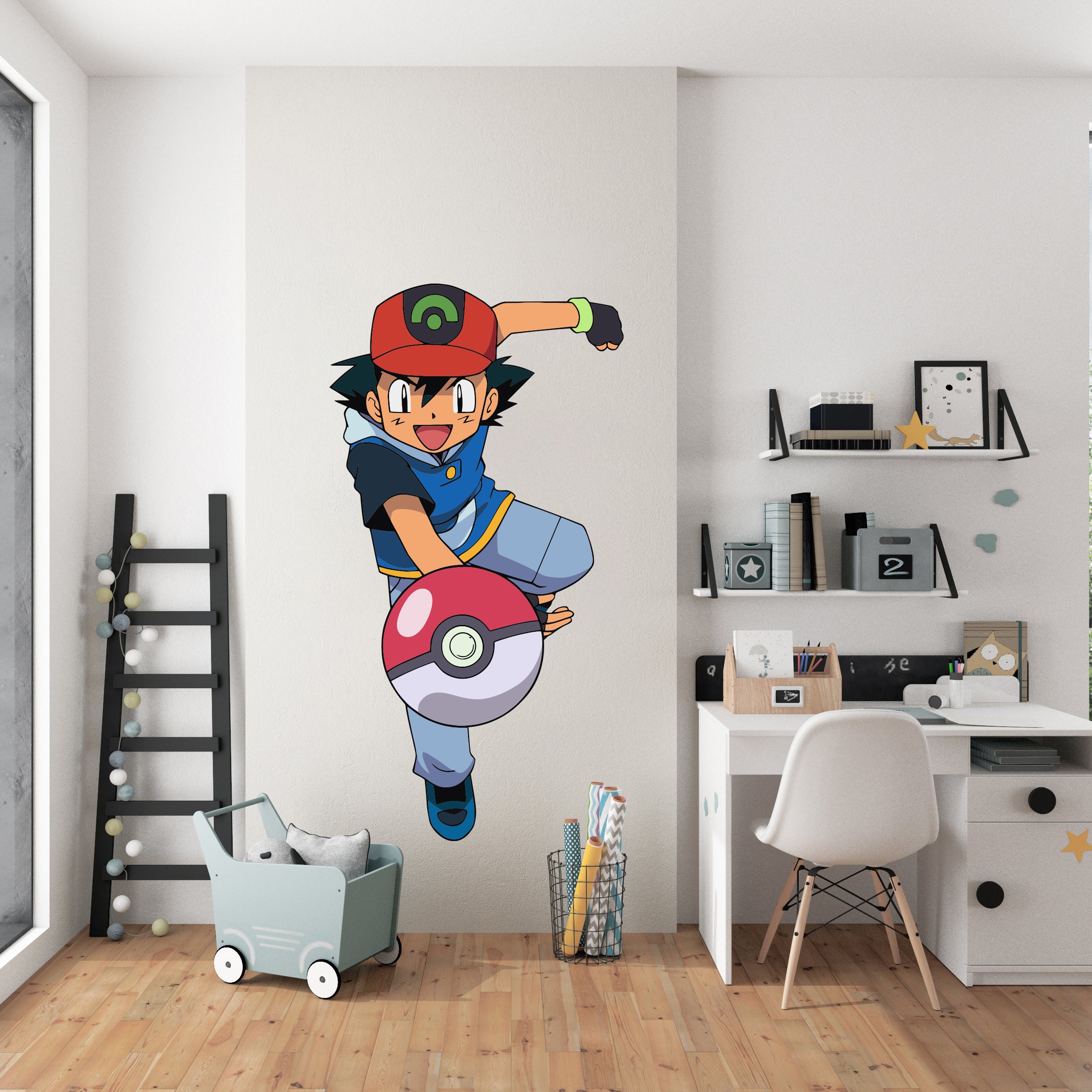 ASH KETCHUM Pokemon Wall Sticker Removable Decal Decor Wall Art C352