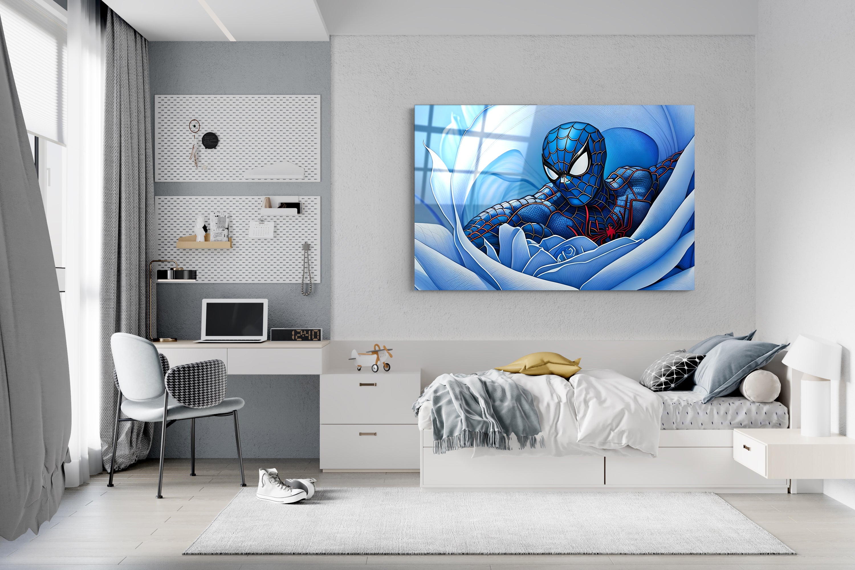 Spiderman Artwork Glass Print