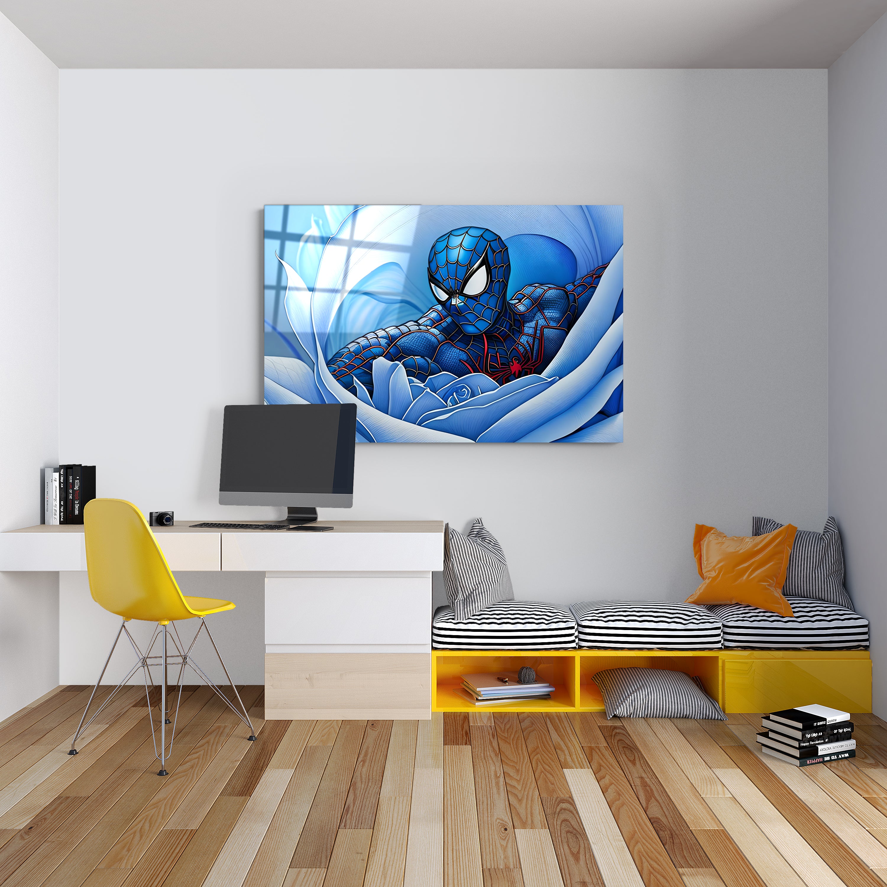 Spiderman Artwork Glass Print