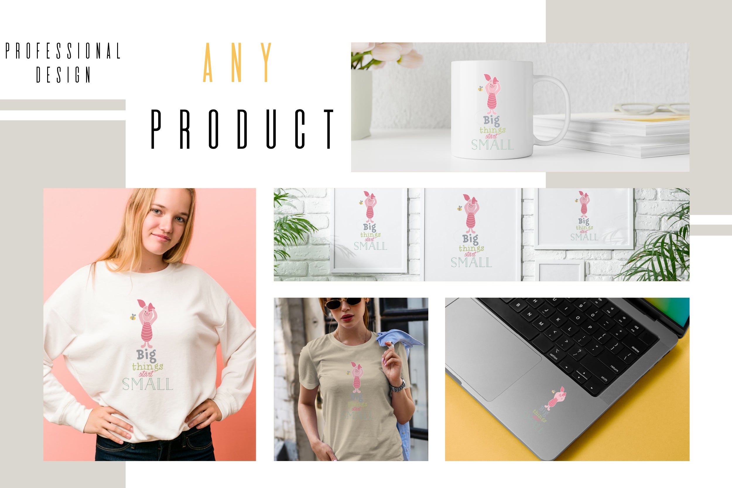 Piglet Winnie The Pooh Premium Layered SVG Vector for Cricut and Silhouette Digital File Download