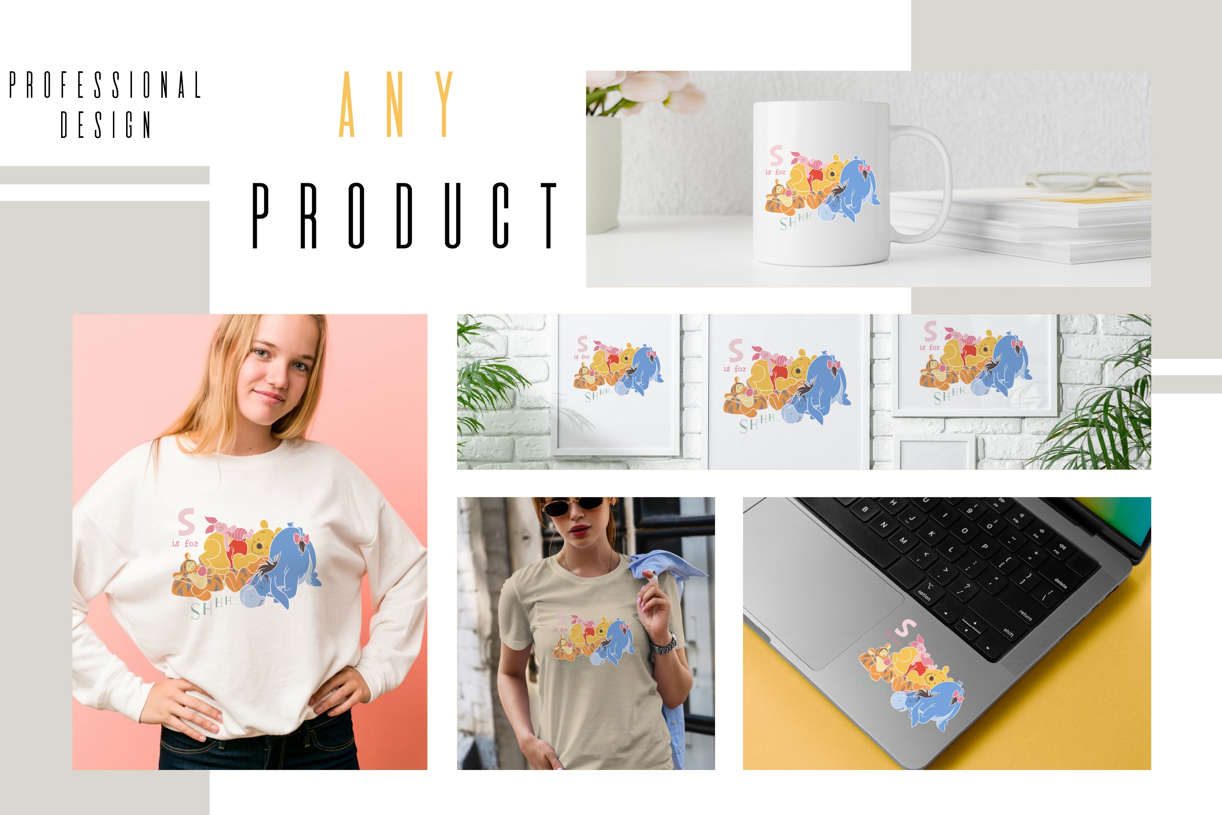 Winnie The Pooh Premium Layered SVG Vector for Cricut and Silhouette Digital File Download