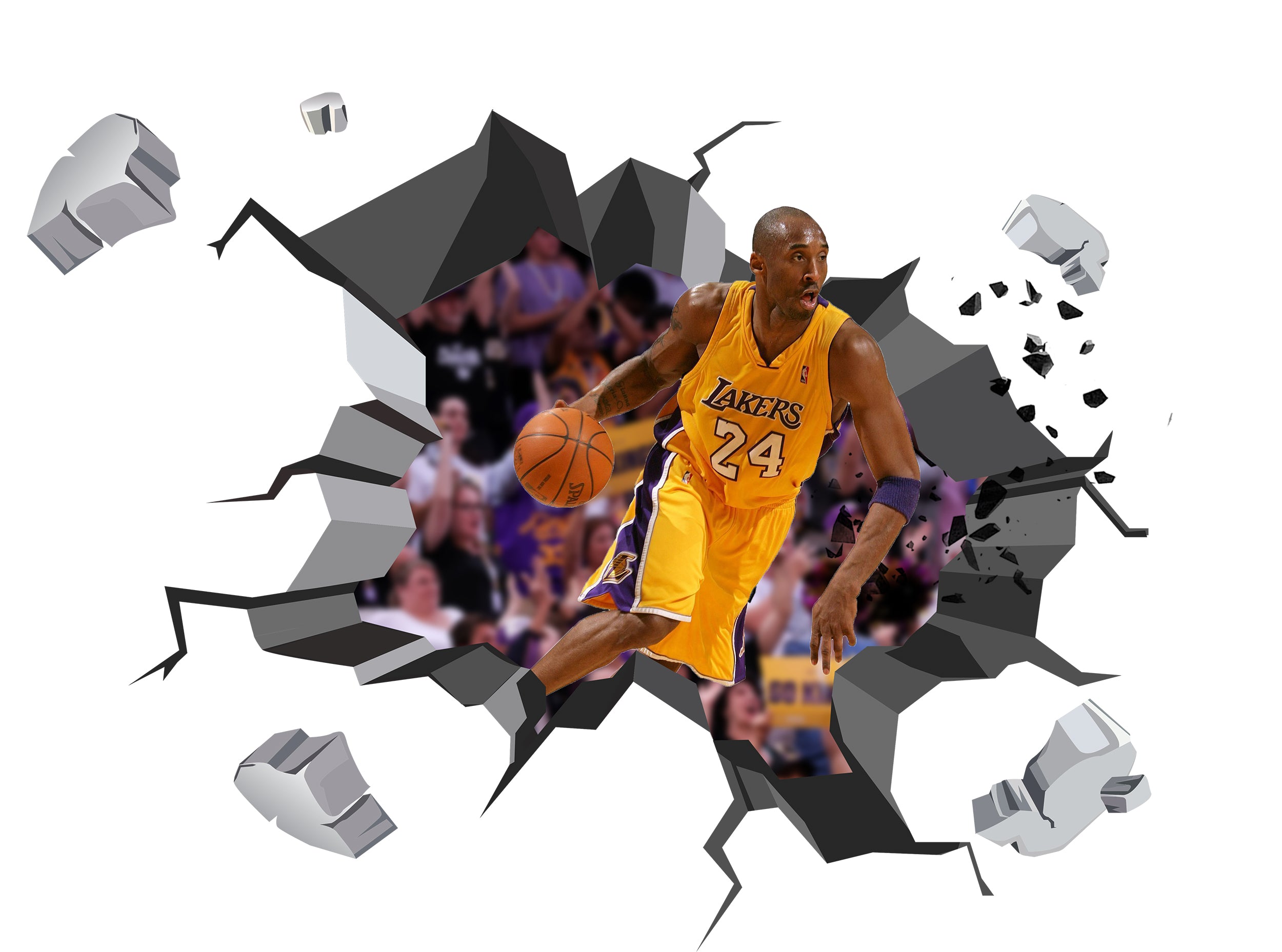 Basketball Kobe Bryant WALL EXPLOSION Decal Wall Sticker Home Decor Art Mural