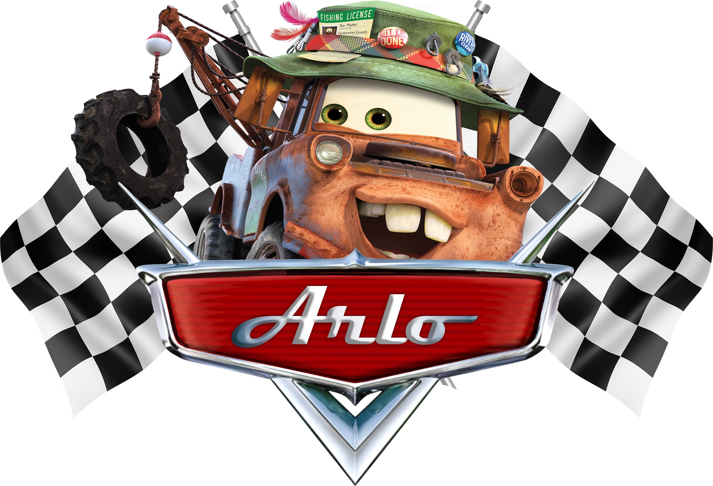 Disney Cars Tow Mater Personalized Name Wall Sticker Removable Decal Custom CMO14