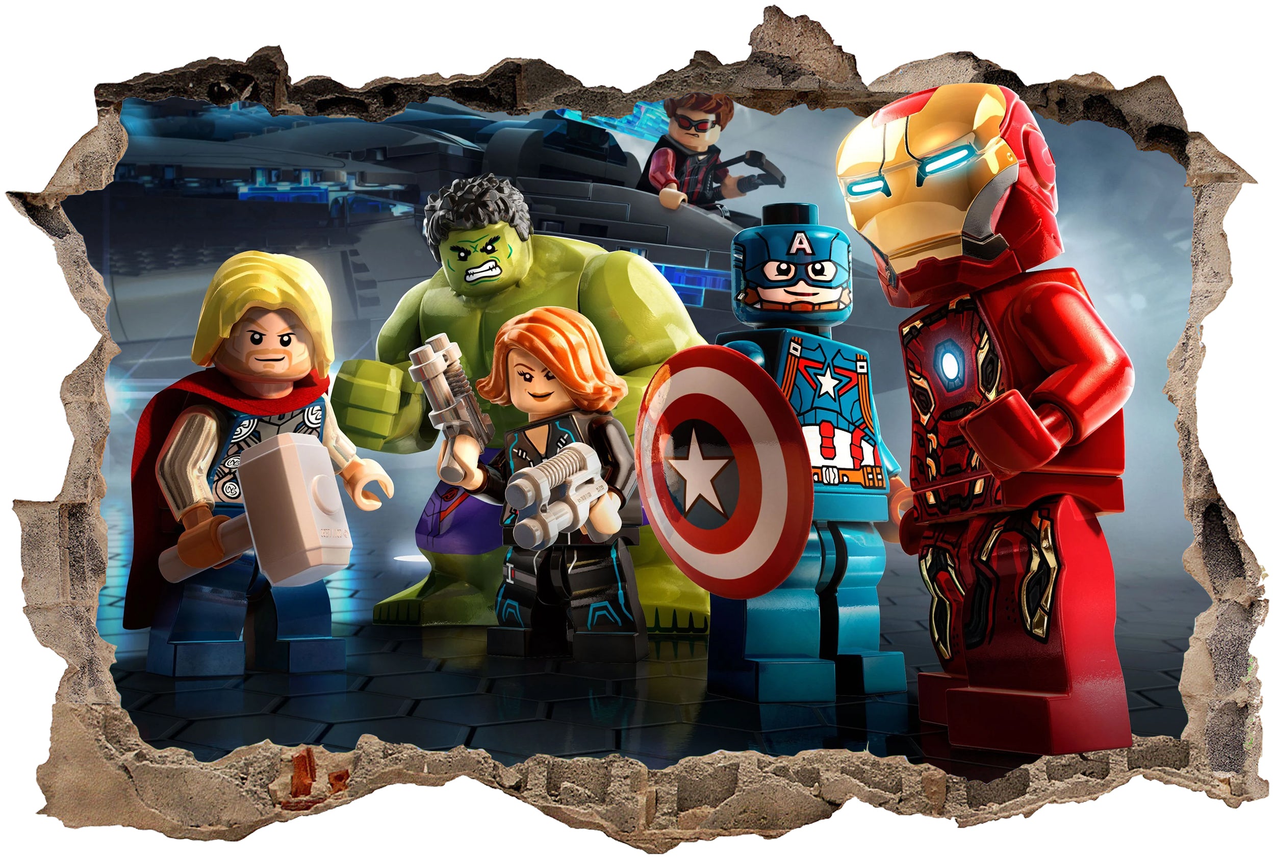 Lego Marvel 3D Smashed Wall Decal Removable Sticker Wall Art Decor Mural LG02