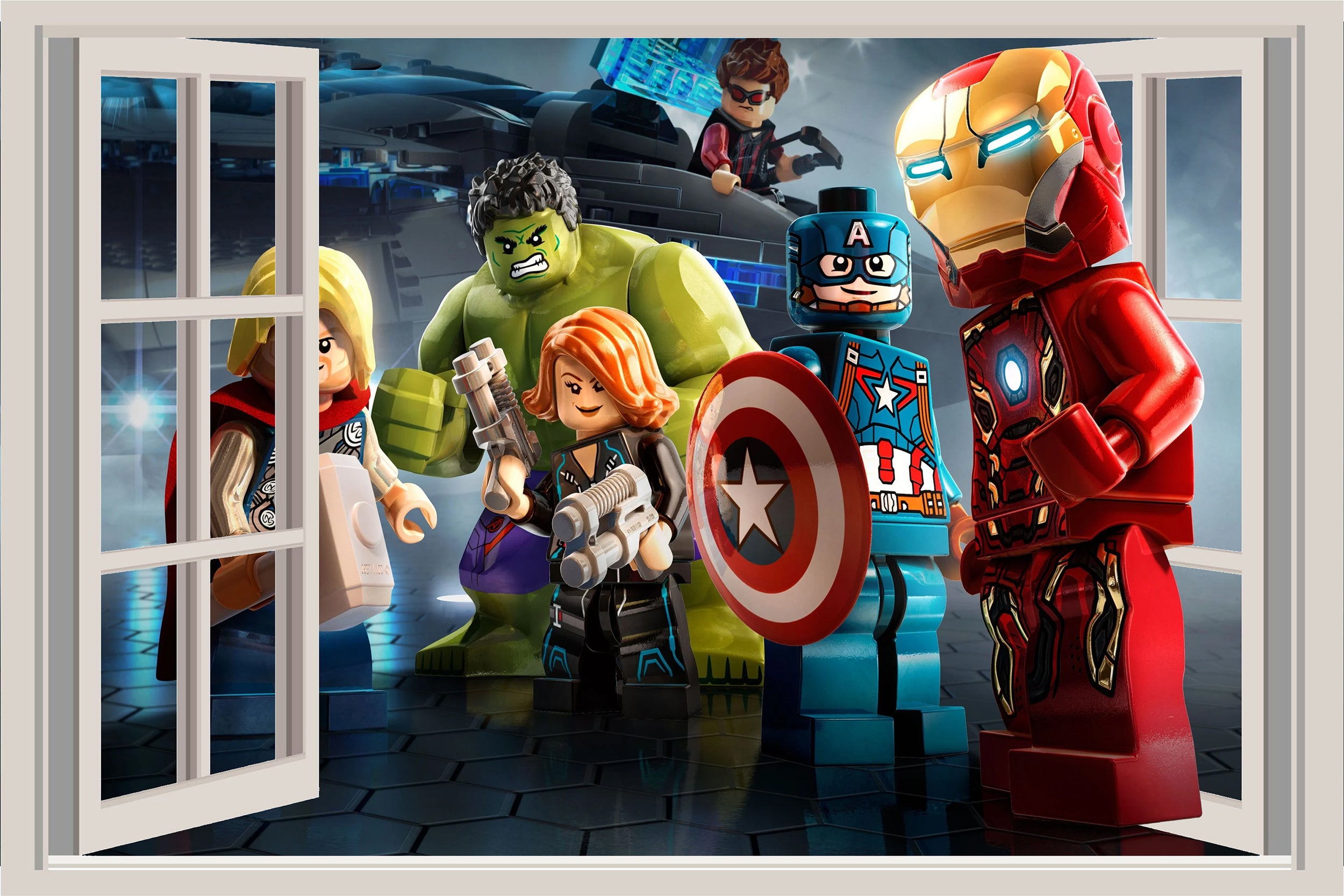 Lego Marvel 3D Window Wall Decal Removable Sticker Wall Art Decor Mural LG03