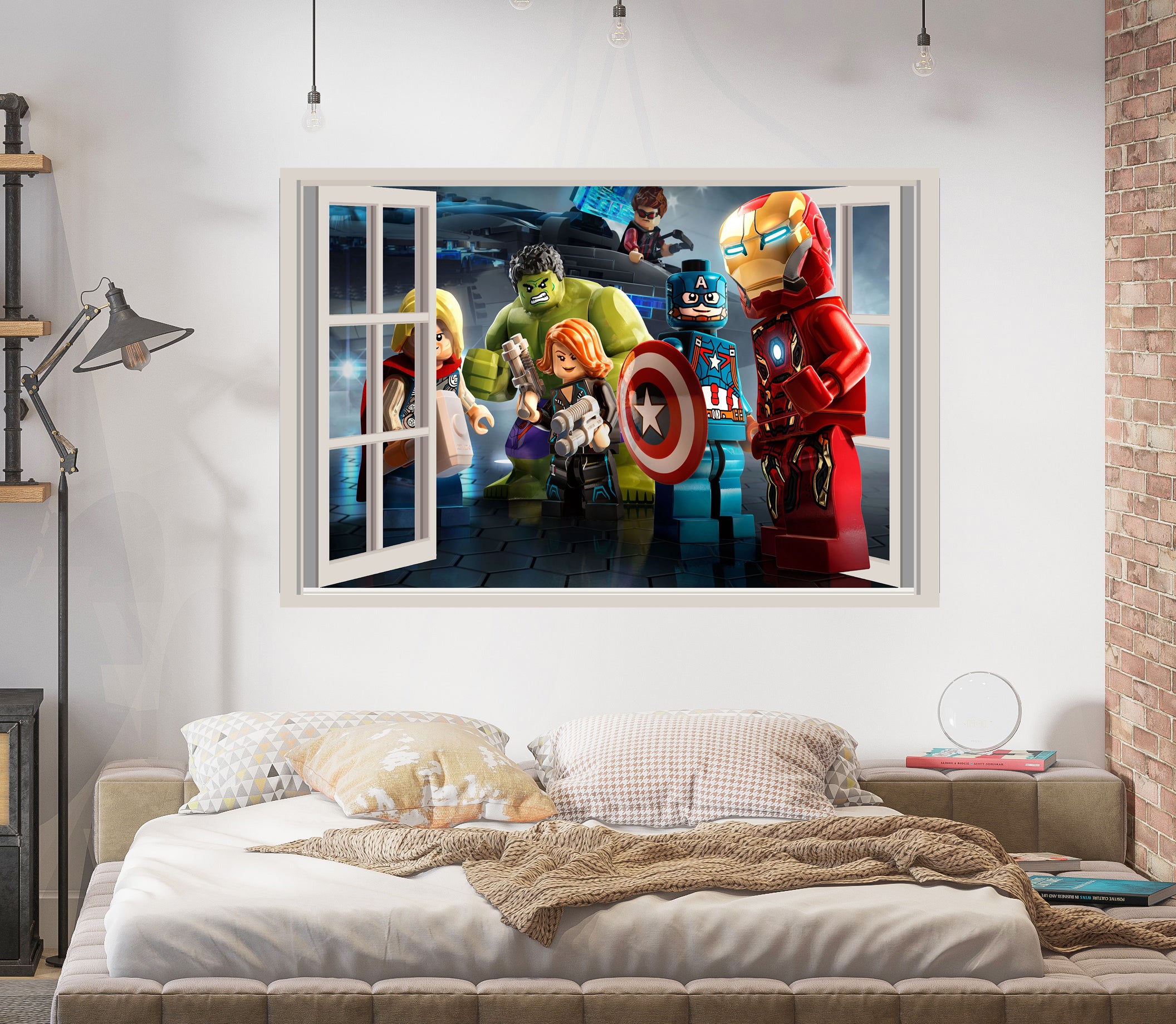 Lego Marvel 3D Window Wall Decal Removable Sticker Wall Art Decor Mural LG03