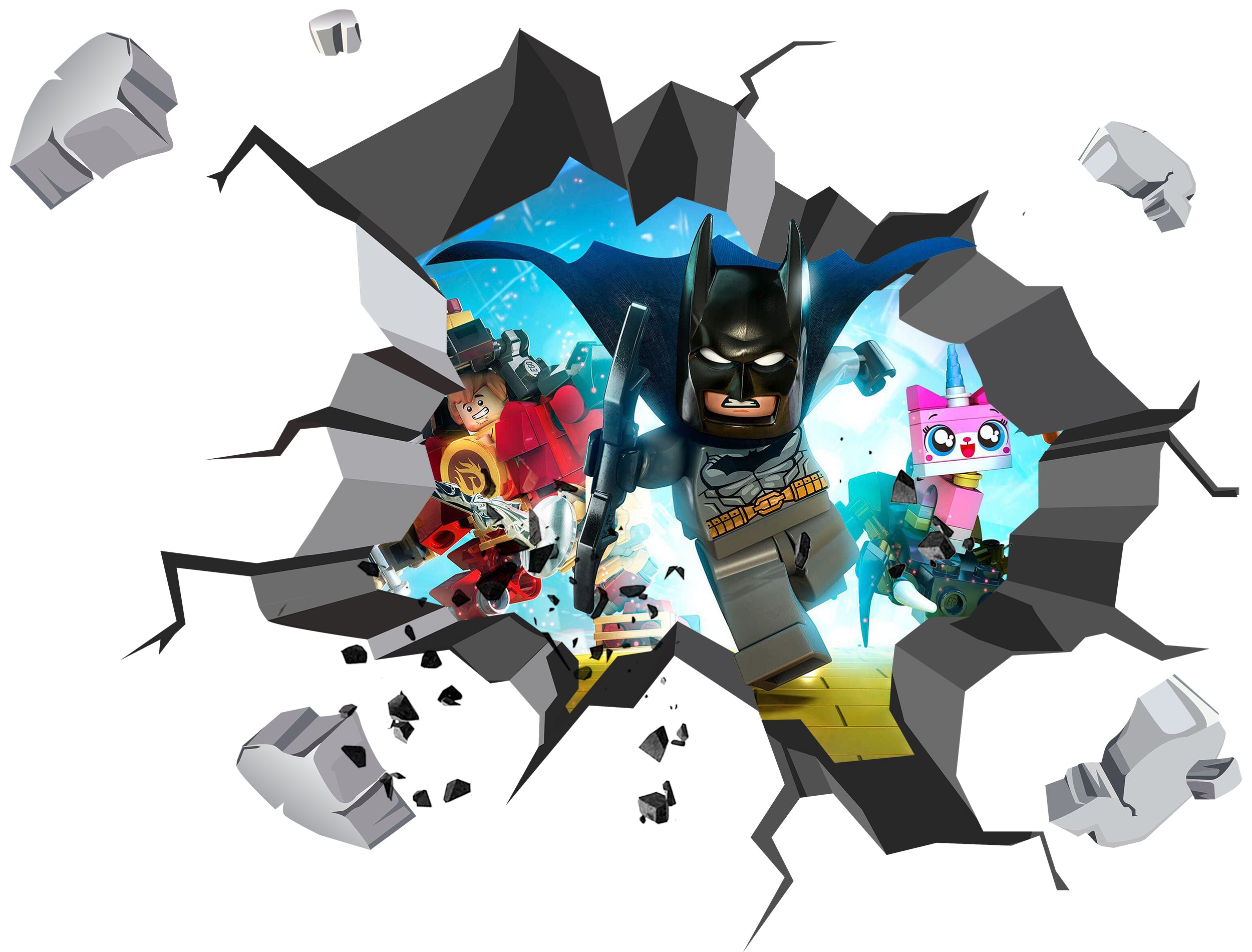 Lego Batman 3D Explosion Effect Wall Sticker Decal Home Decor Mural Art LG04