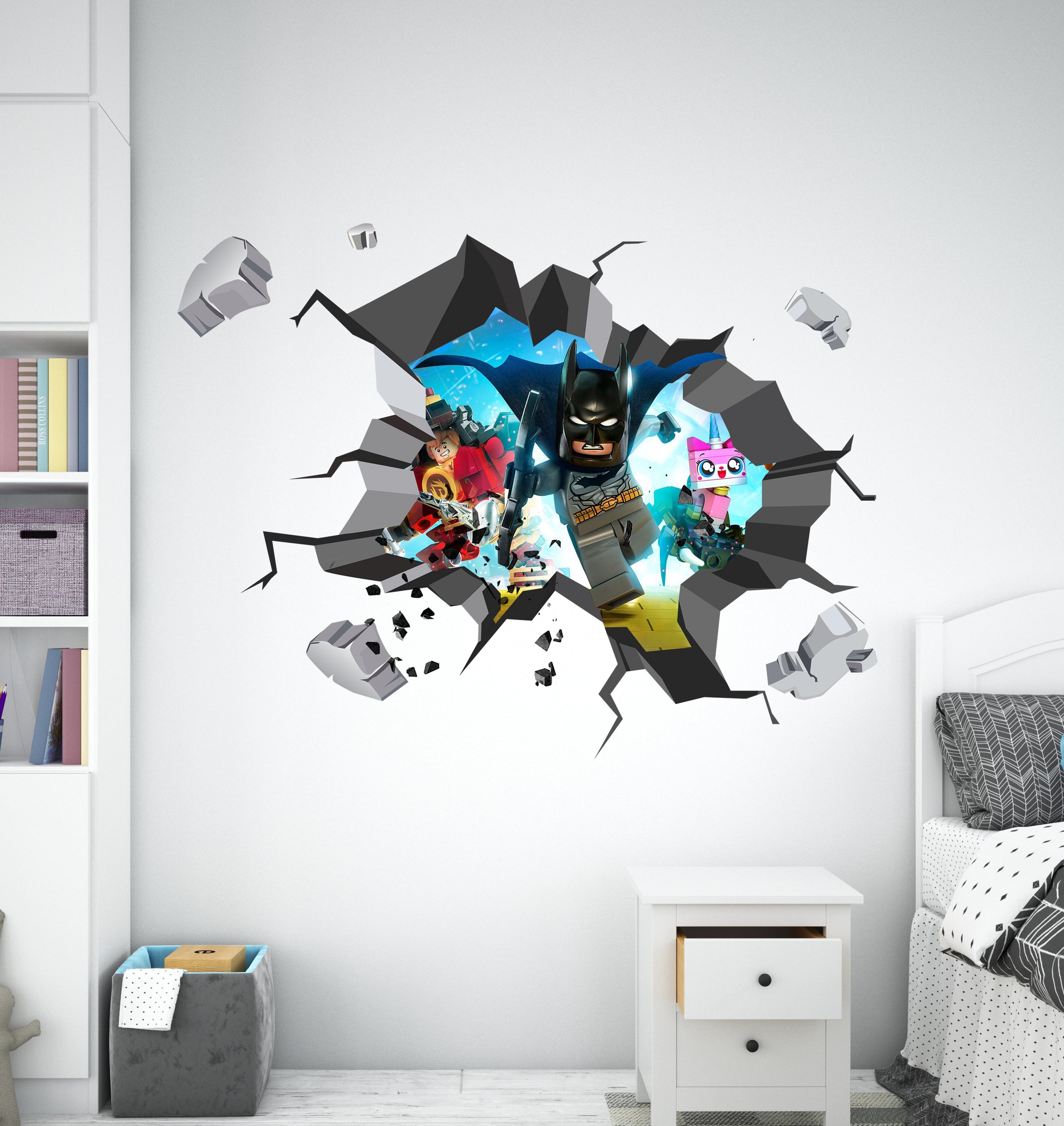 Lego Batman 3D Explosion Effect Wall Sticker Decal Home Decor Mural Art LG04