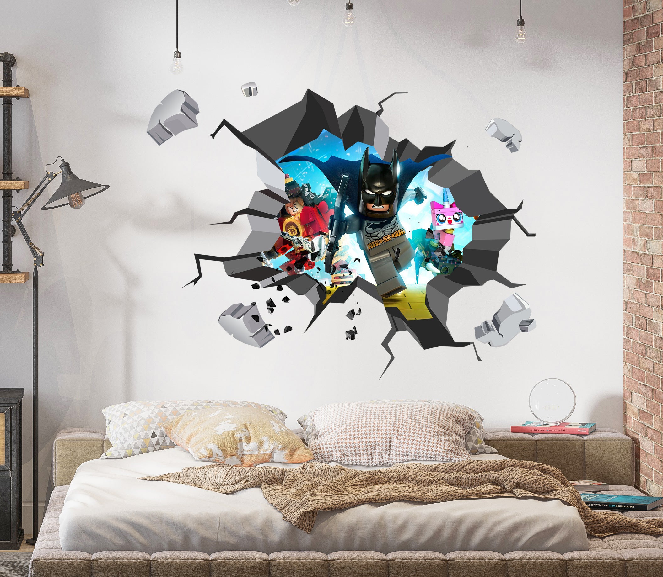 Lego Batman 3D Explosion Effect Wall Sticker Decal Home Decor Mural Art LG04