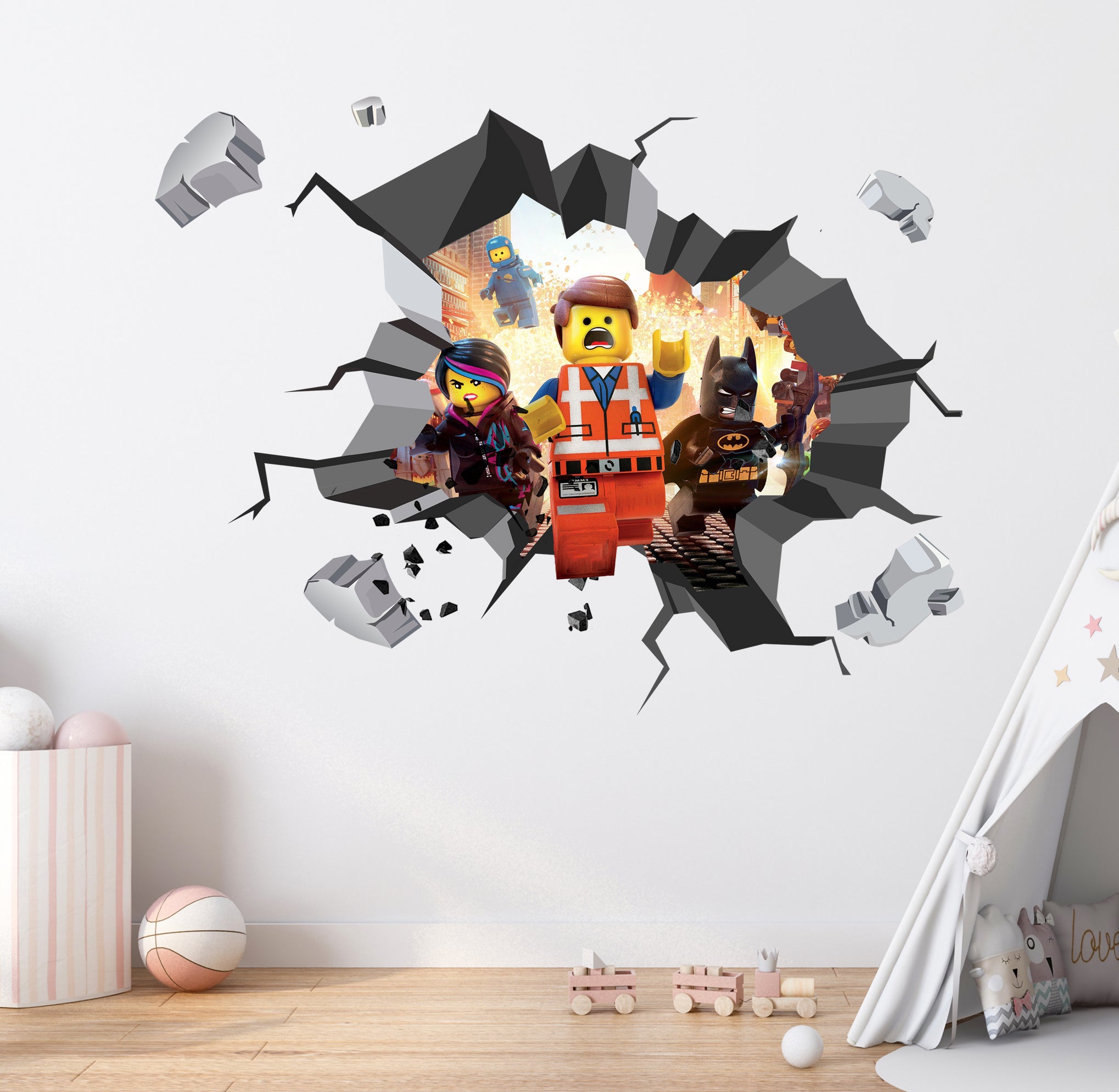 Lego Movie 3D Explosion Effect Wall Sticker Decal Home Decor Mural Art LG05