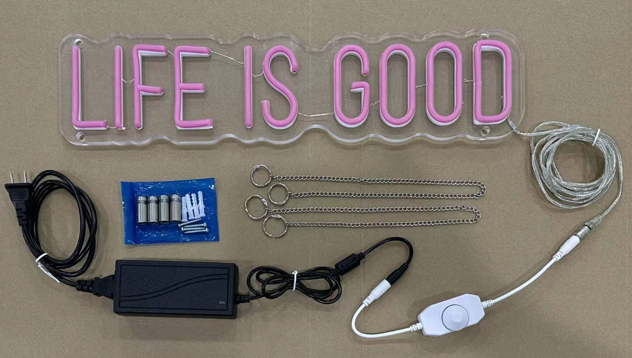 GOOD VIBES ONLY Cursive Text Neon Sign Decorative Wall Decor